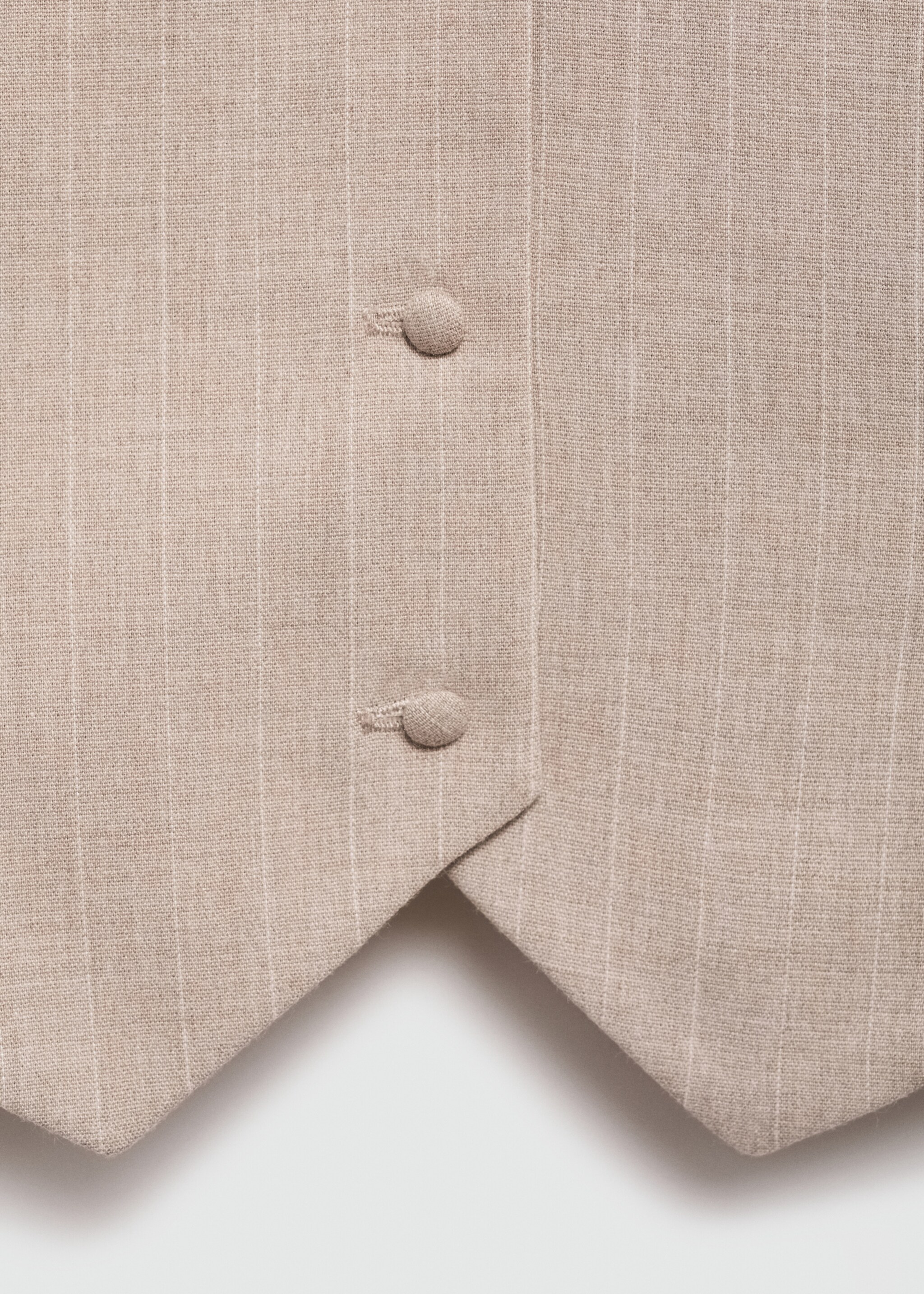 Pinstripe halter-neck waistcoat - Details of the article 8, Beige. Ref: 77094041-00.