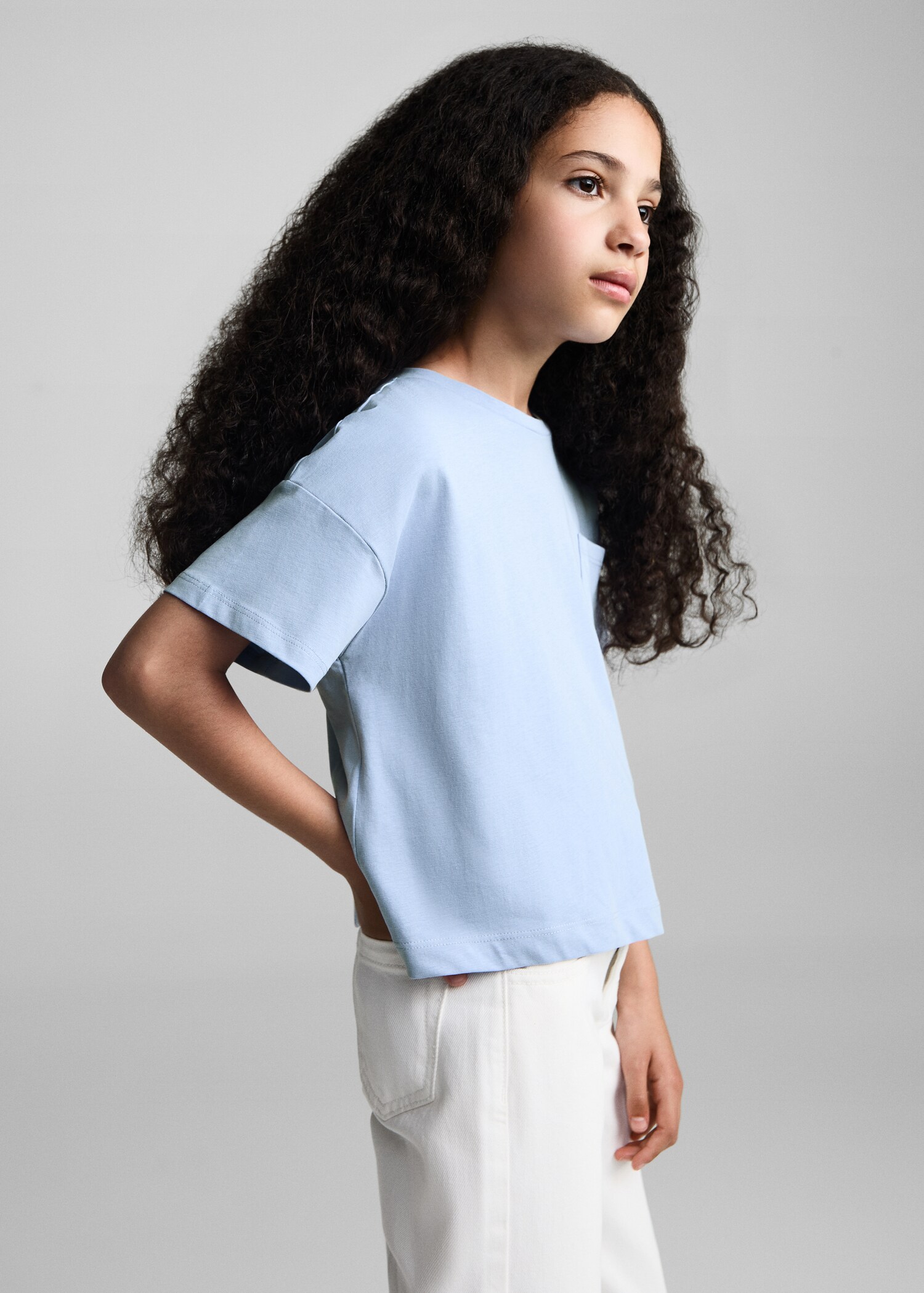 Katoenen T-shirt met borstzak - Middenvlak