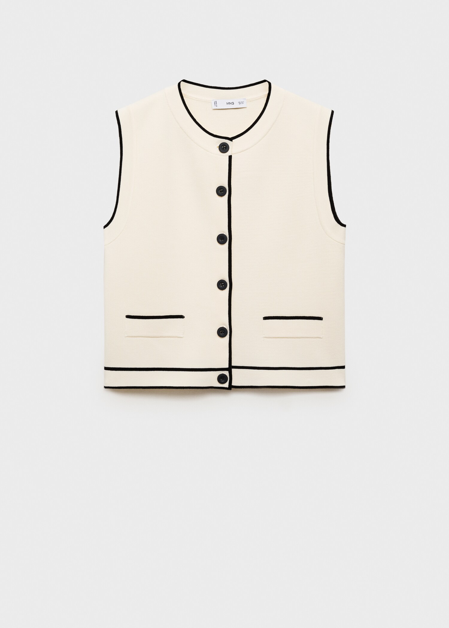 Knitted waistcoat with contrast piping - Article without model