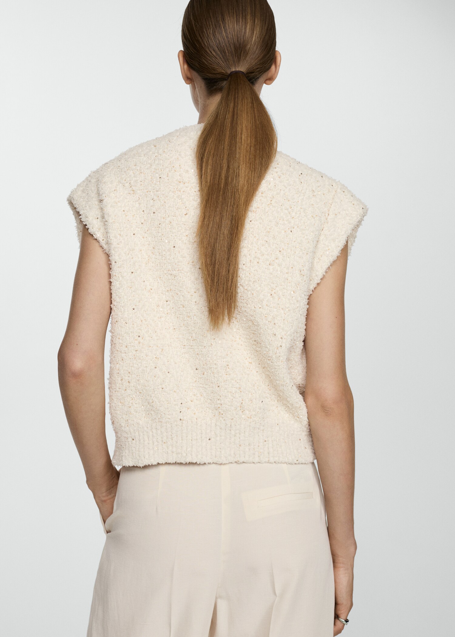 Sequin knitted waistcoat - Reverse of the article