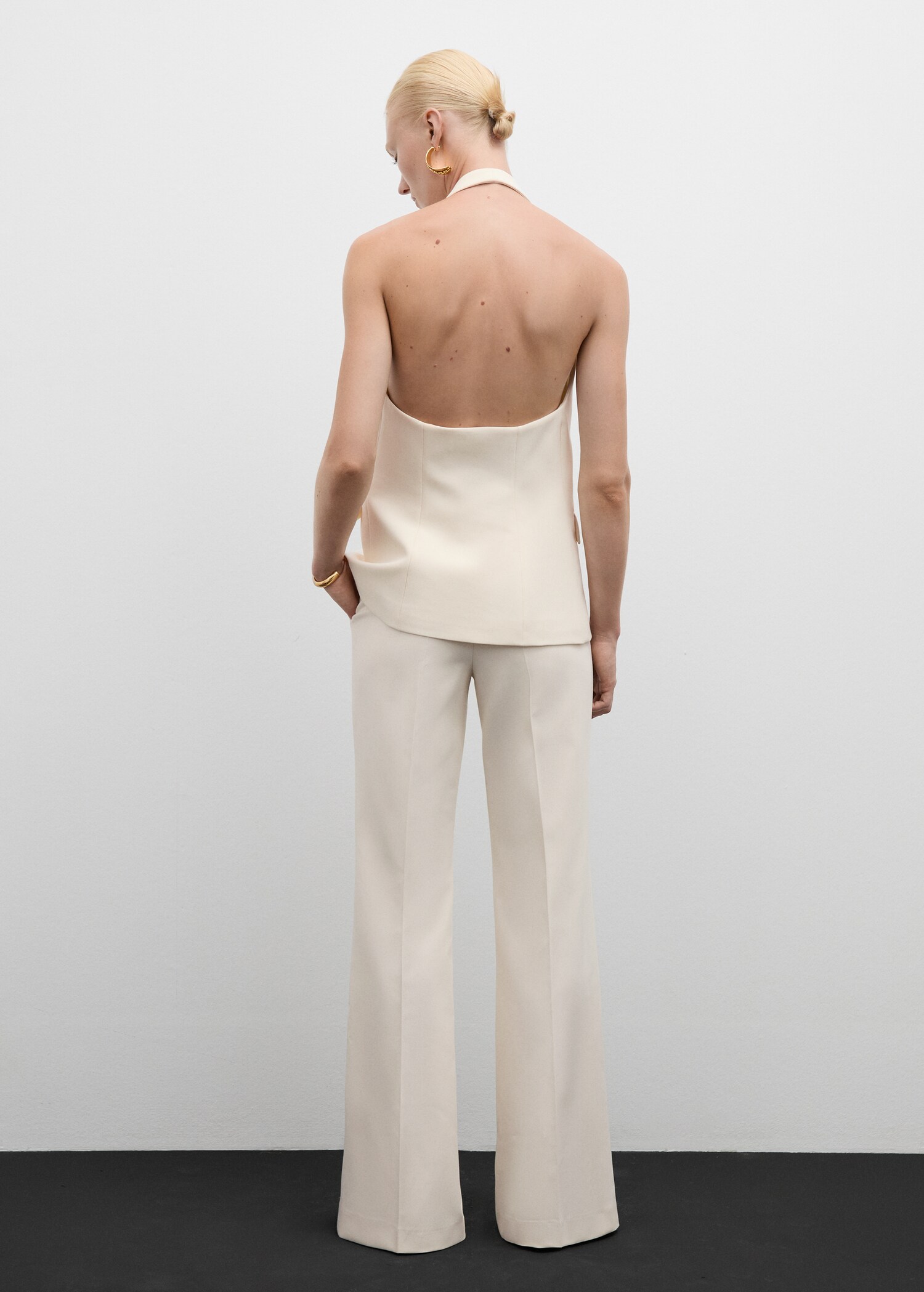 Gilet collo halter bottone gioiello - Retro dell'articolo