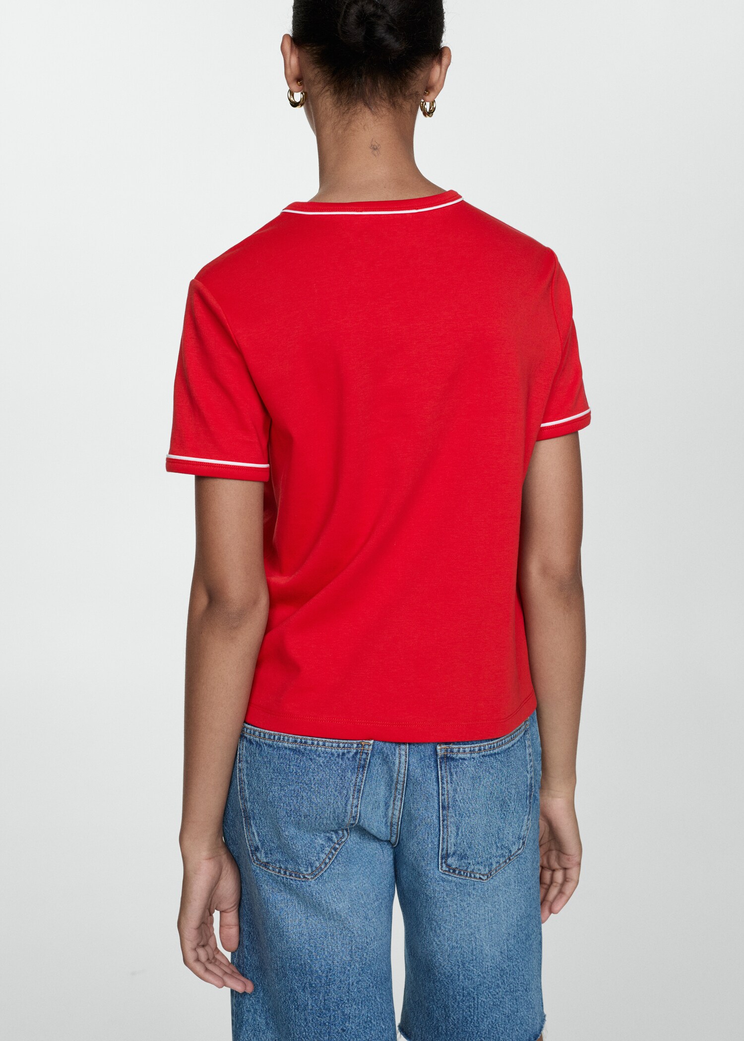 Cotton t-shirt with contrasting trim - Reverse of the article