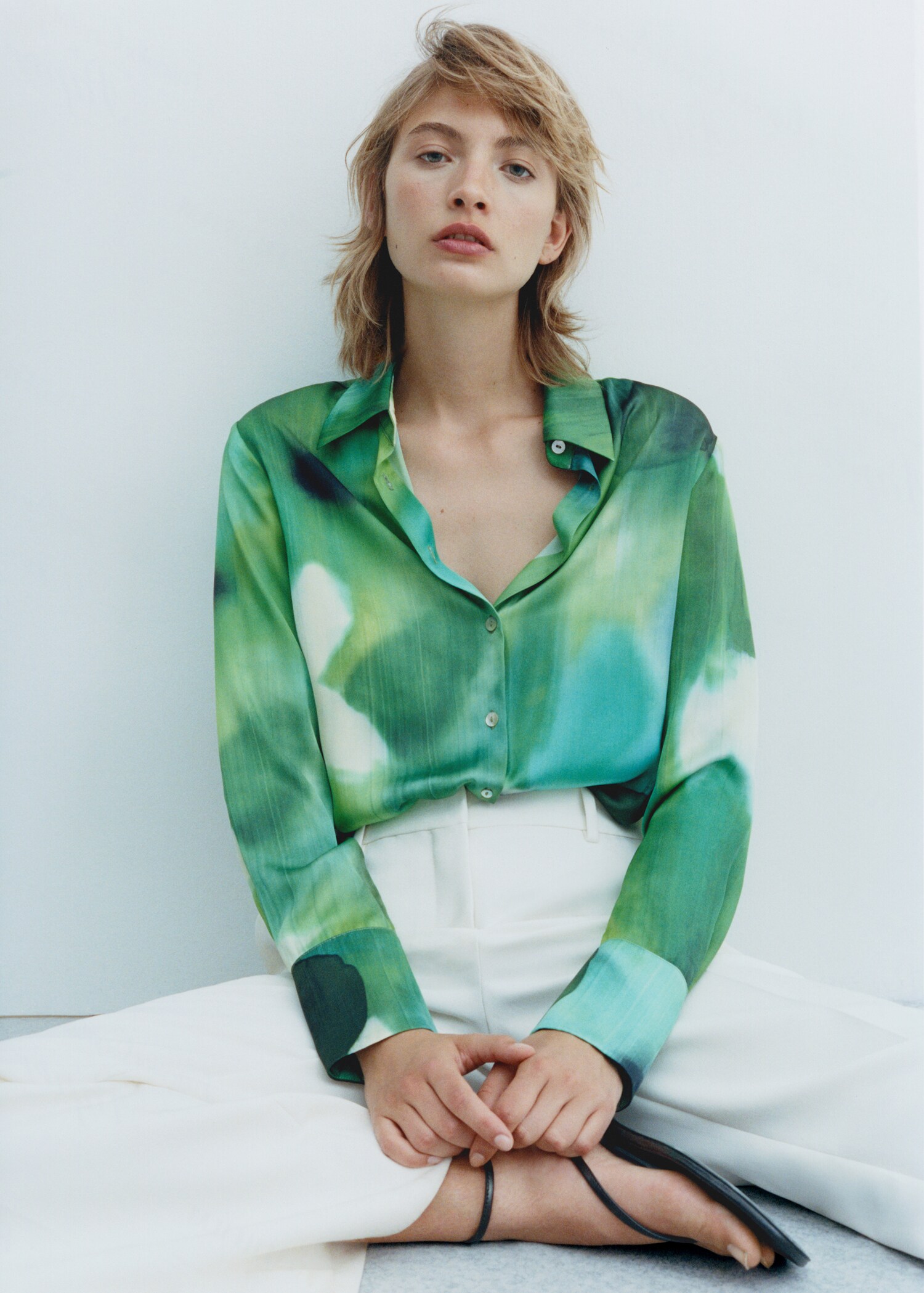 Satin print shirt - Details of the article 7