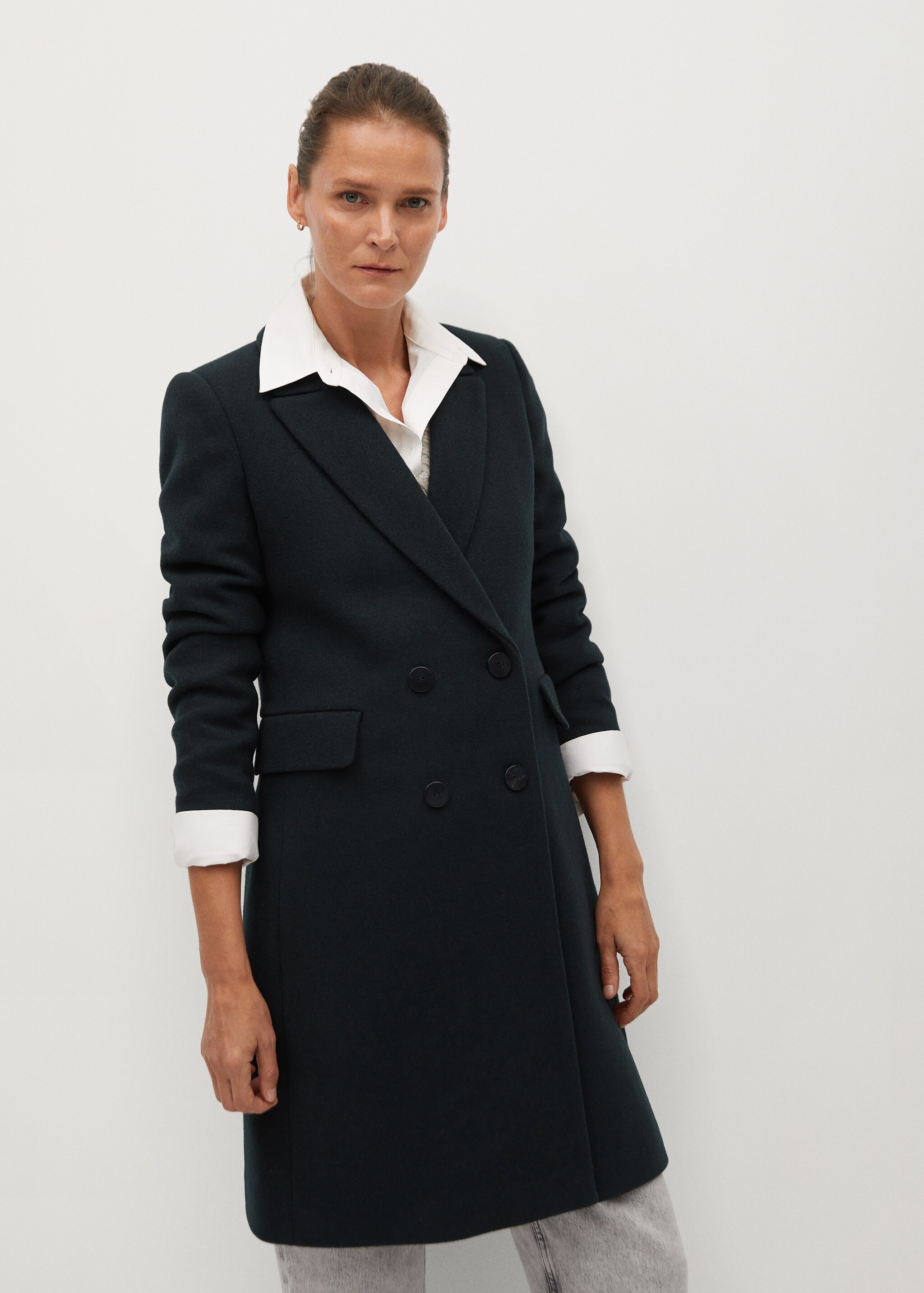 Double-breasted wool coat - Medium plane