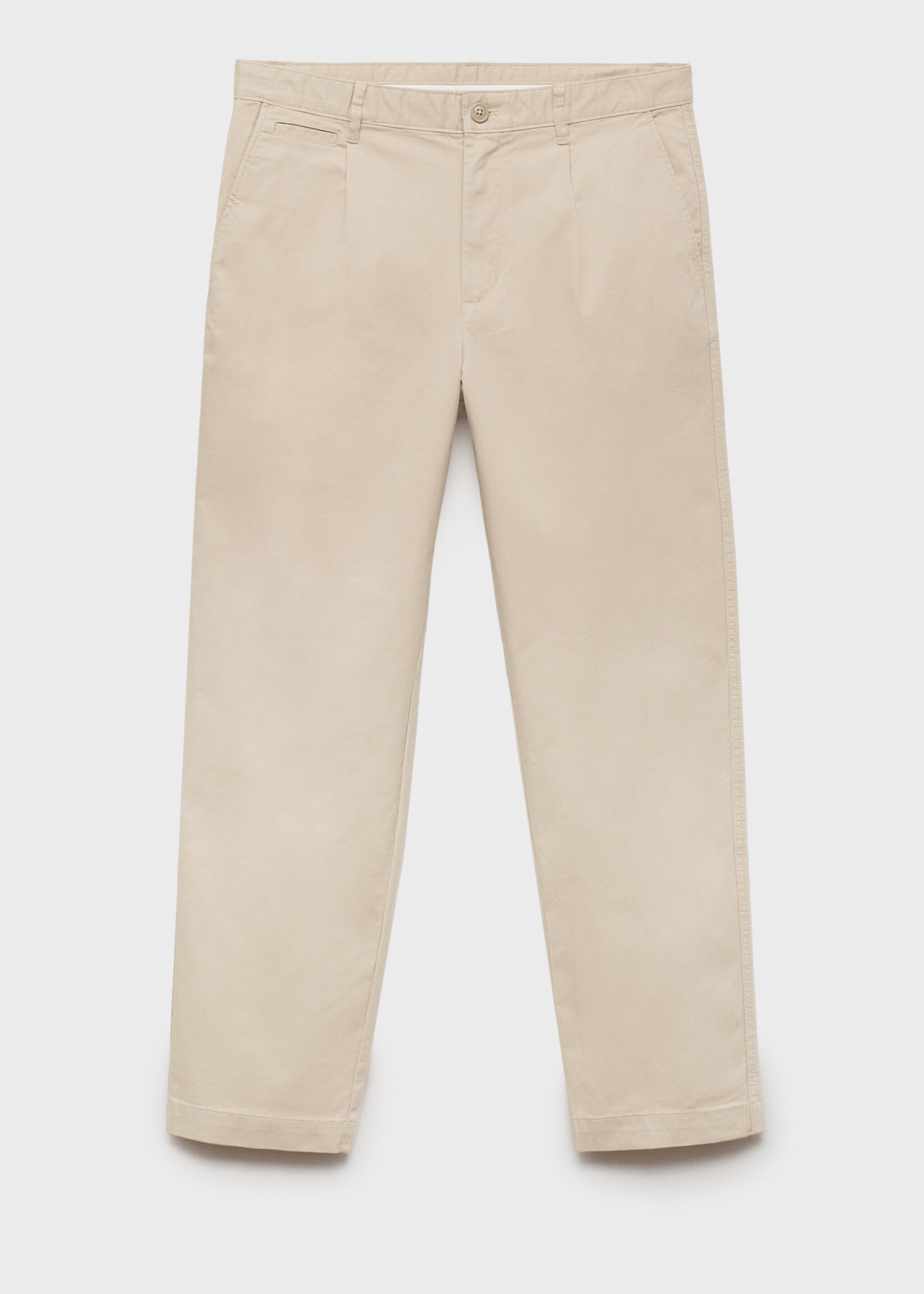 Pantaloni regular fit cotone pinces - Articolo senza modello, Verde pastello. Ref: 77094432-00.