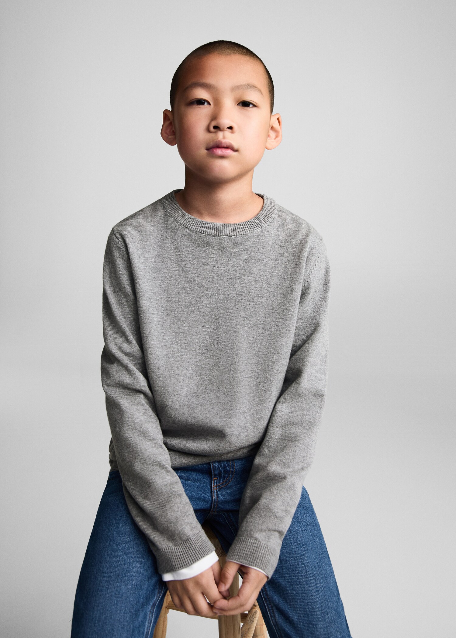 Knit cotton sweater - Medium plane