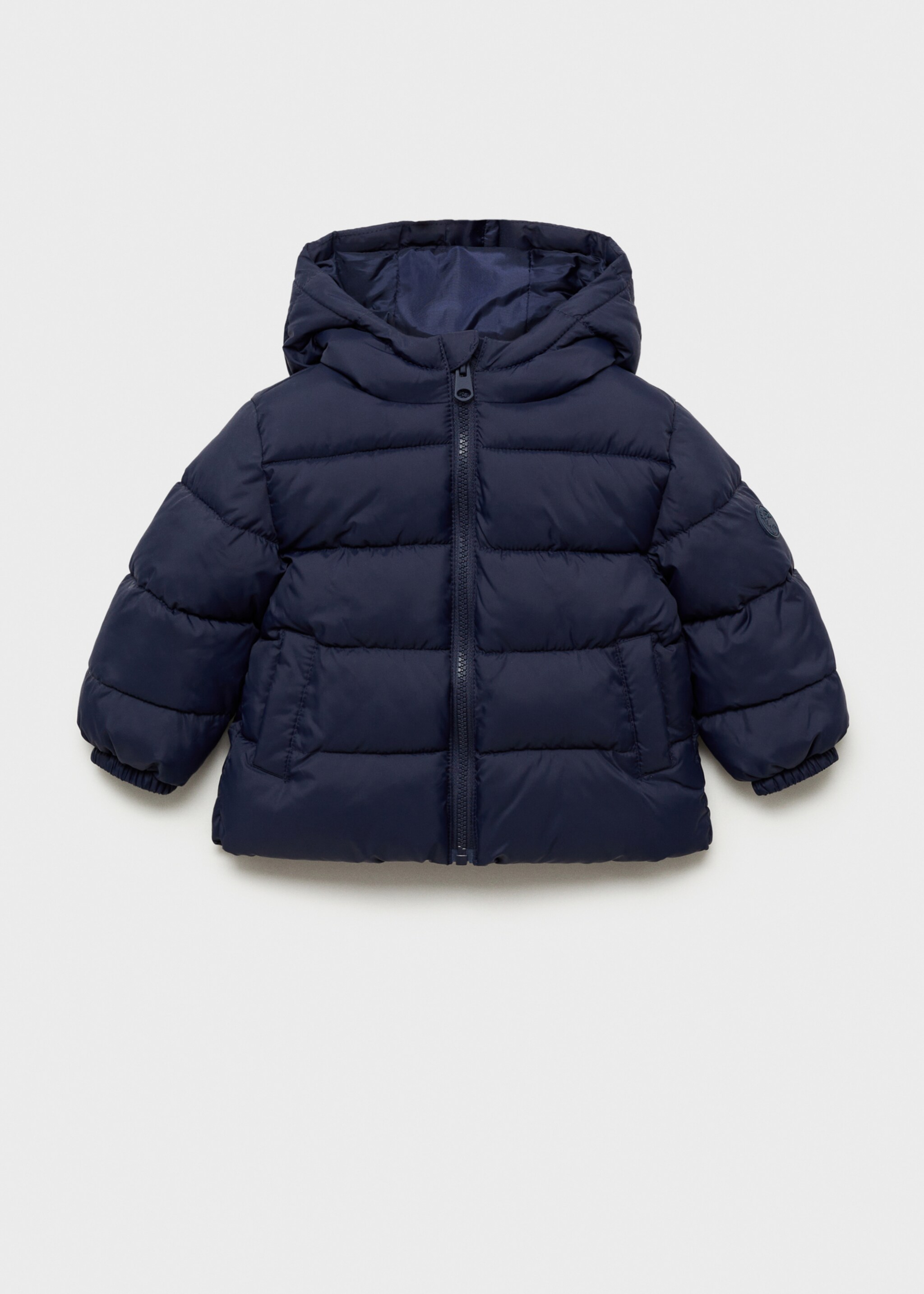 Hood quilted coat - Article without model, Dark Navy. Ref: 77094435-00.