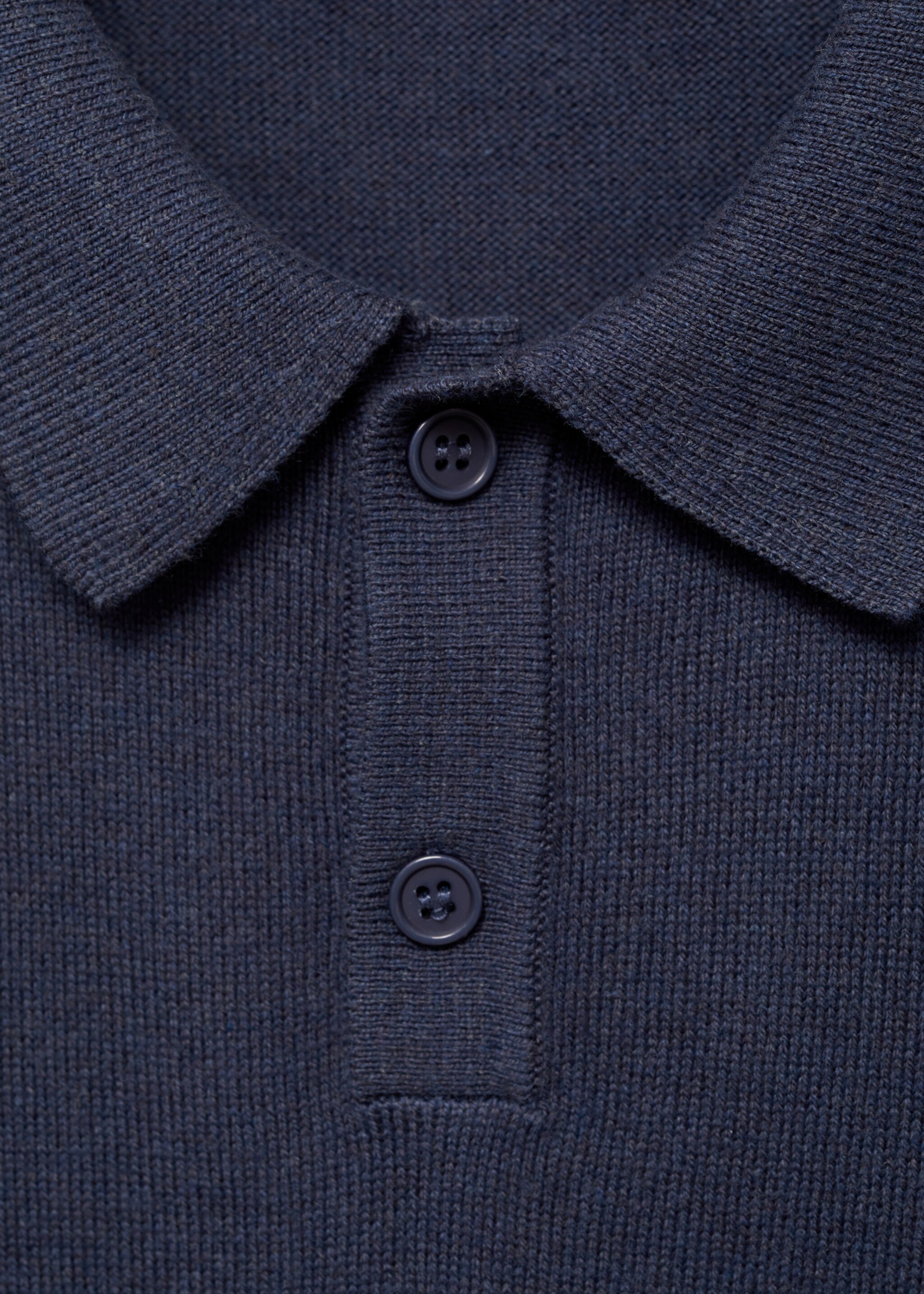 Pullover mit Polo-Kragen - Detail des Artikels 8, Dunkles Marineblau. Ref: 77094436-00.