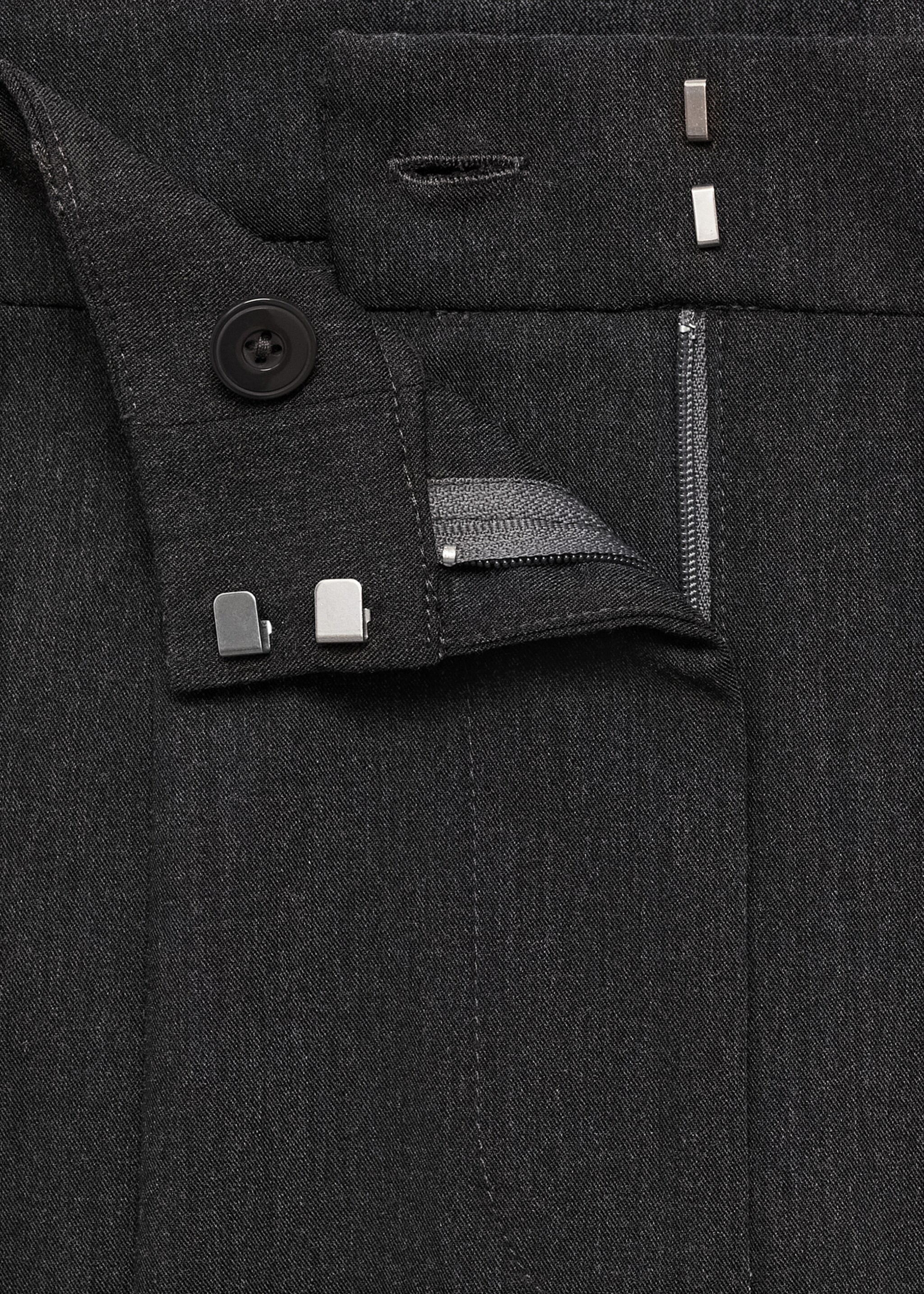 Straight-fit pleated trousers - Details of the article 8, Grey. Ref: 77094438-00.
