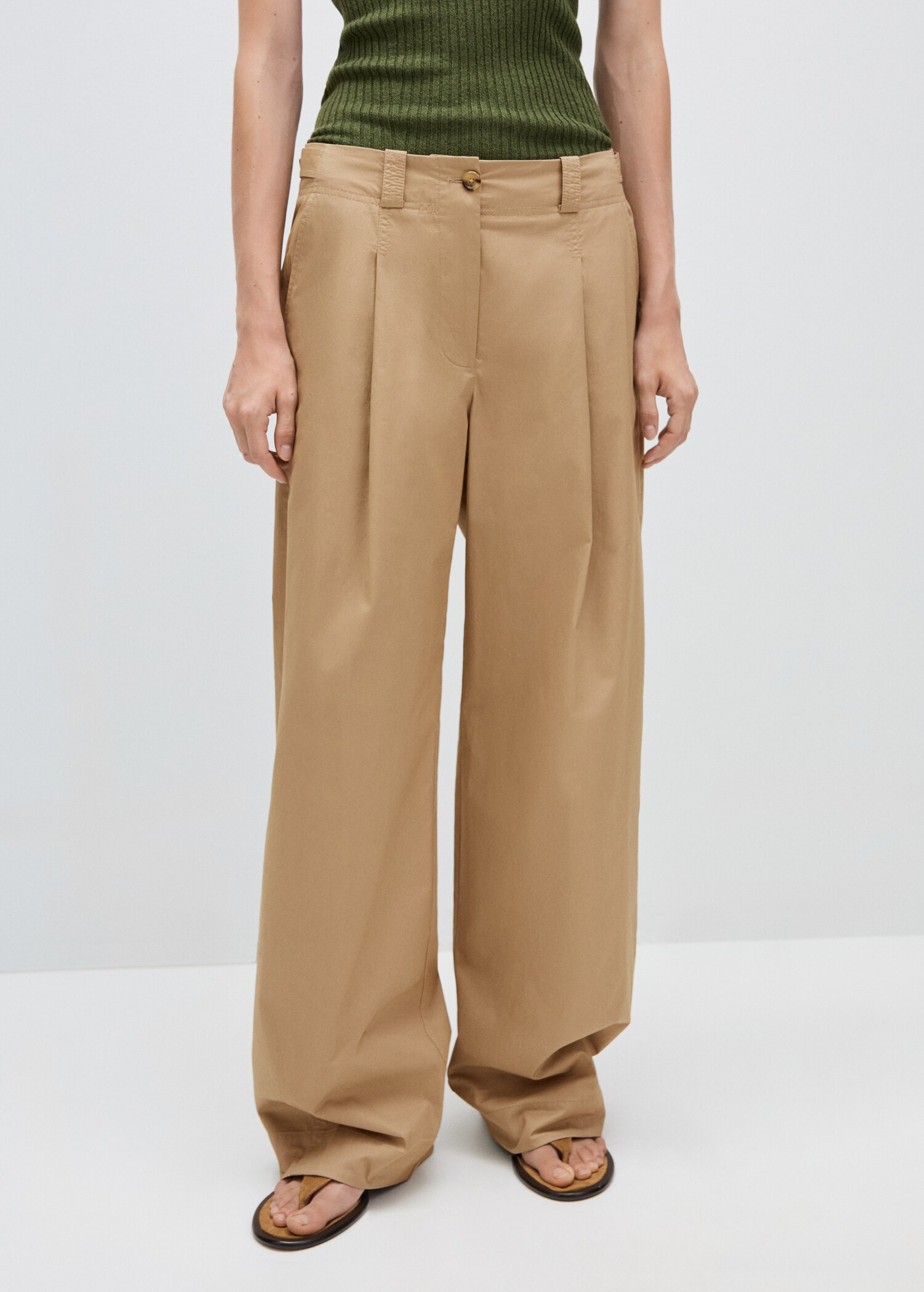 Wideleg pleated trousers - Medium plane