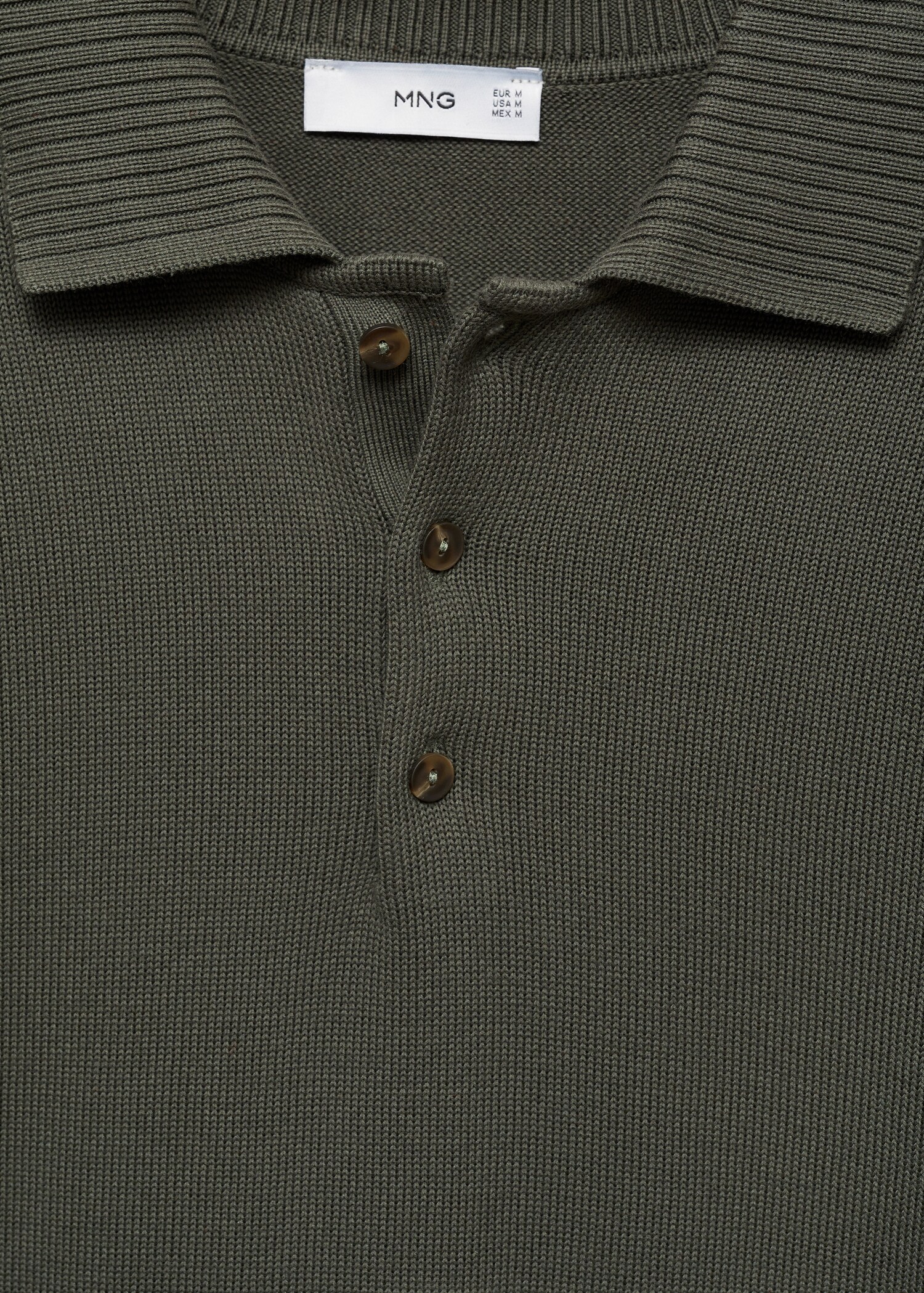 Langärmliger Strickpullover aus Baumwolle mit Polo-Kragen - Detail des Artikels 8