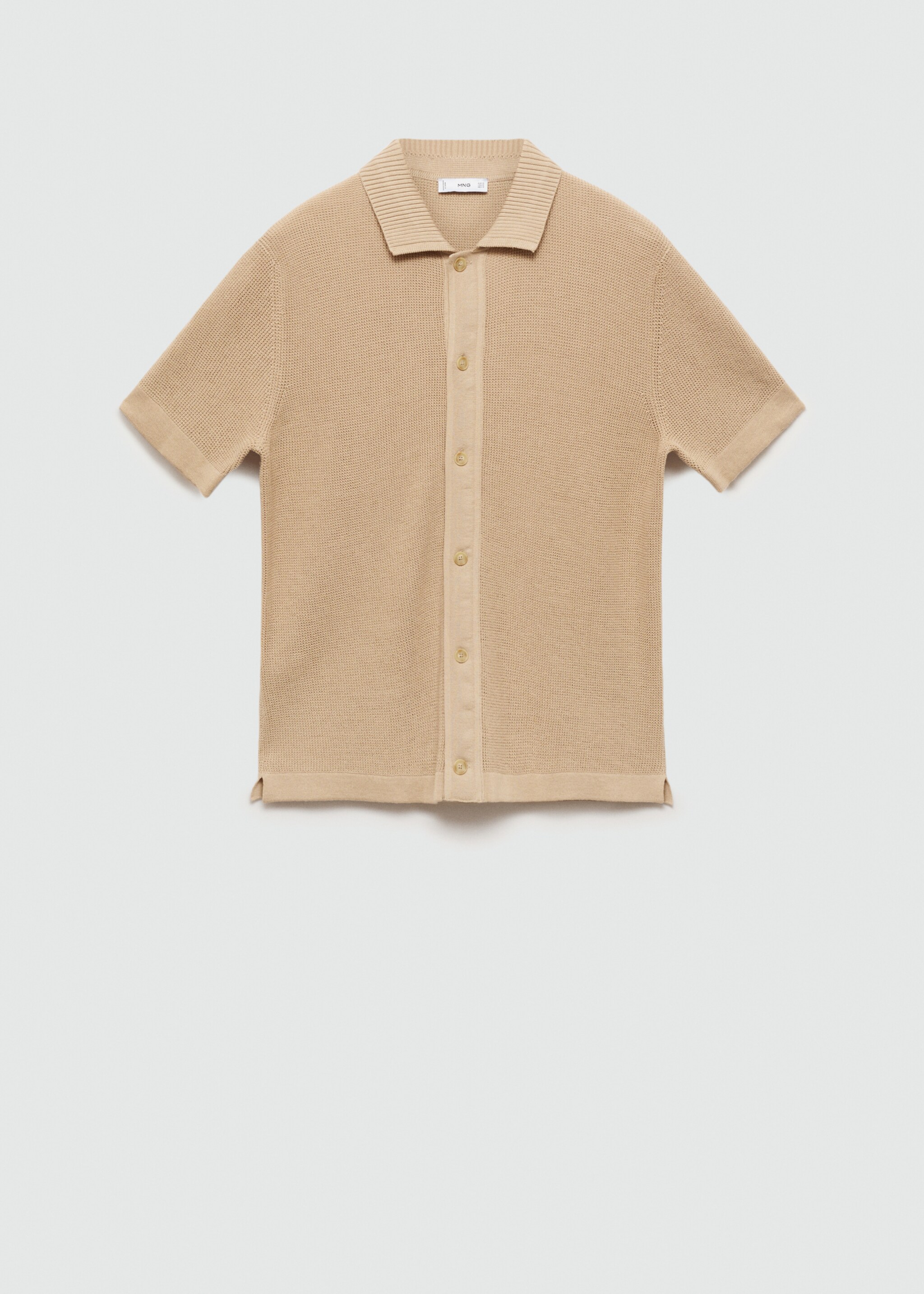 Bluză polo din tricot cu microstructură și nasturi - Articol fără model