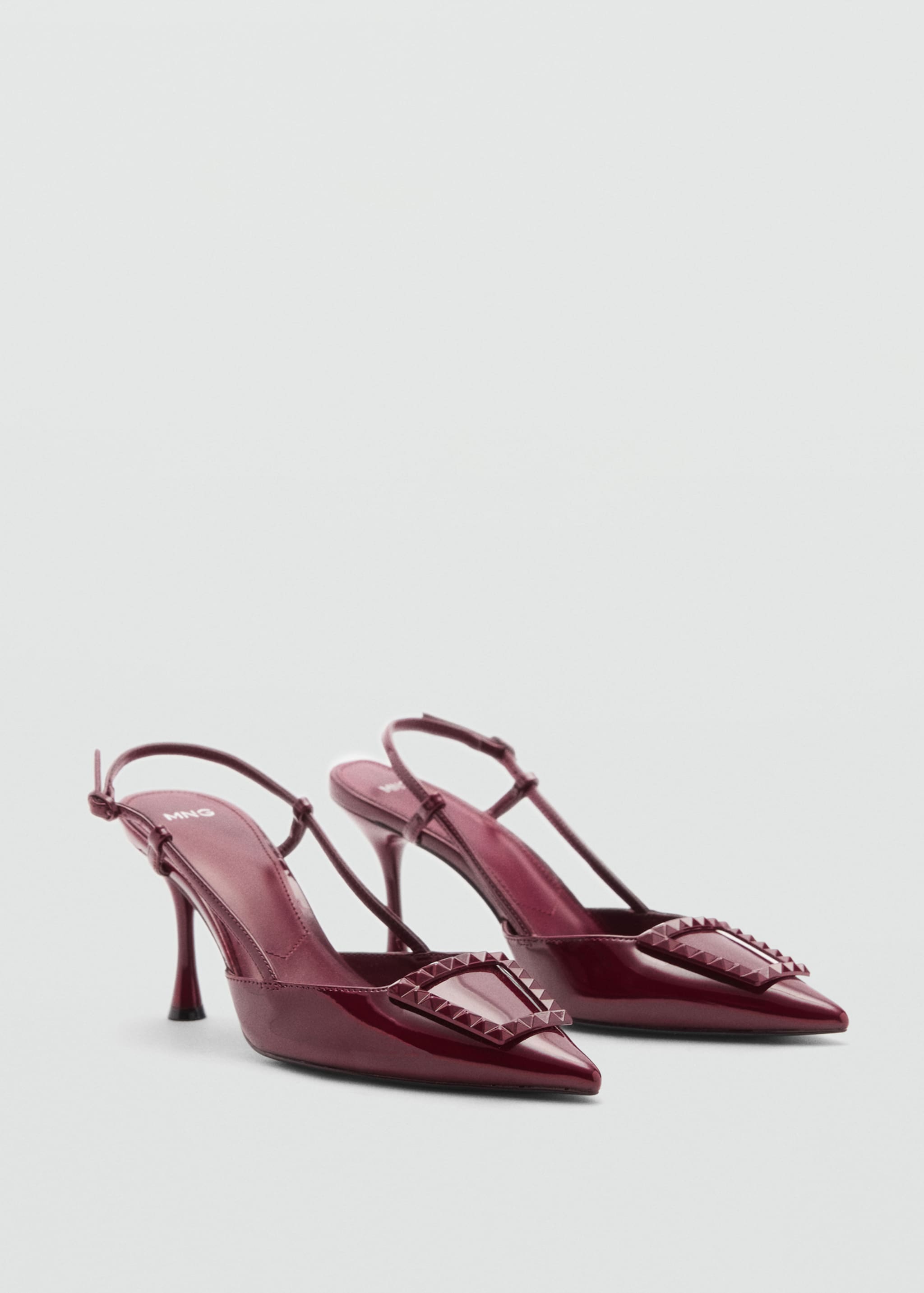 Slingpumps aus Lackleder - Mittlere Ansicht, Bordeaux. Ref: 77094447-00.