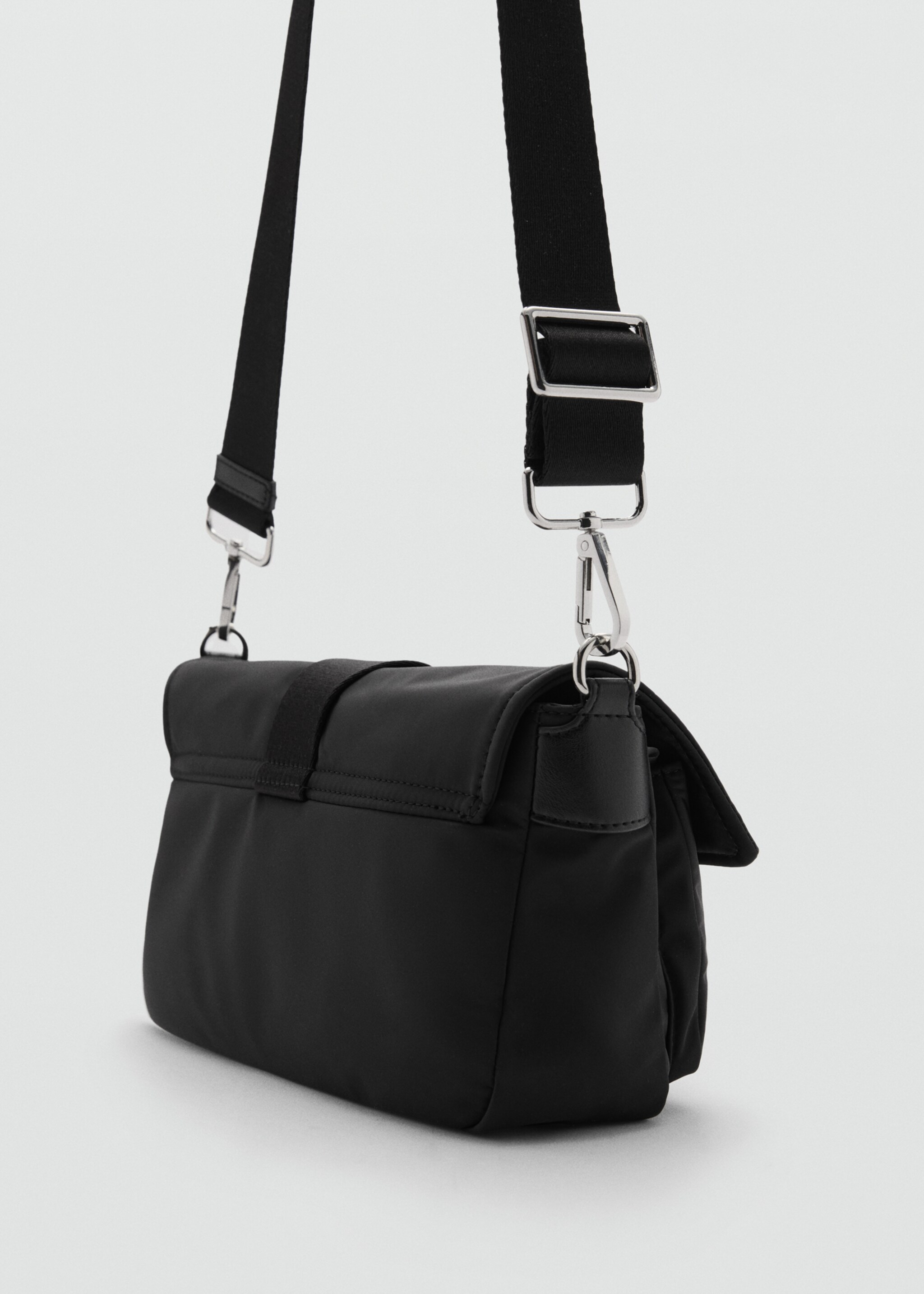 Shoulder bag with buckle - Details of the article 2, Black. Ref: 77094450-00.