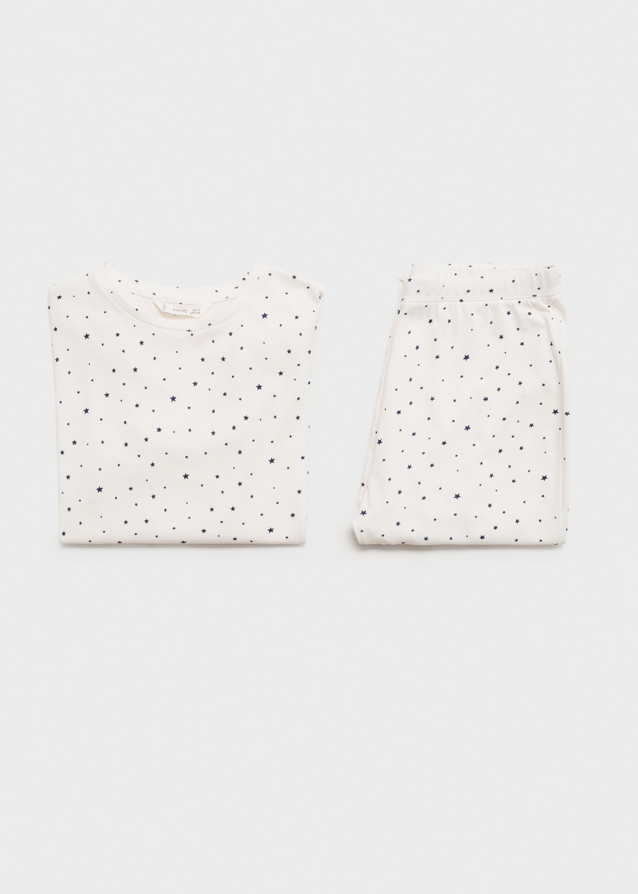 Long star-print pyjamas - Details of the article 8, Off White. Ref: 77094452-00.