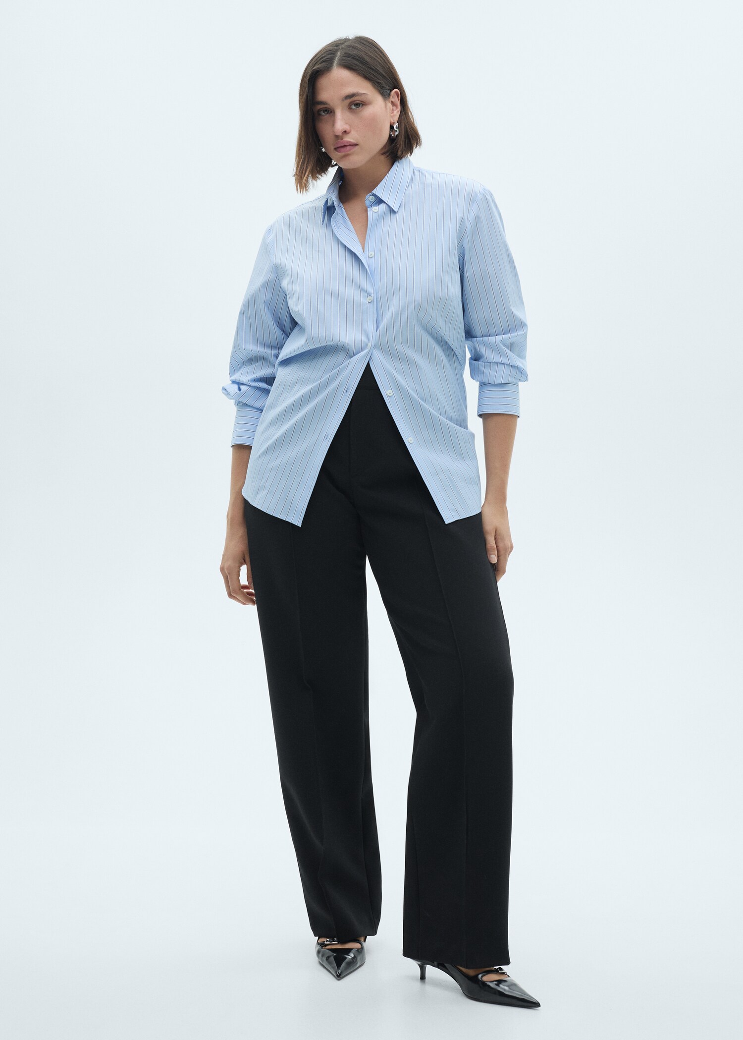 Straight-fit trousers with decorative seams - Details of the article 3