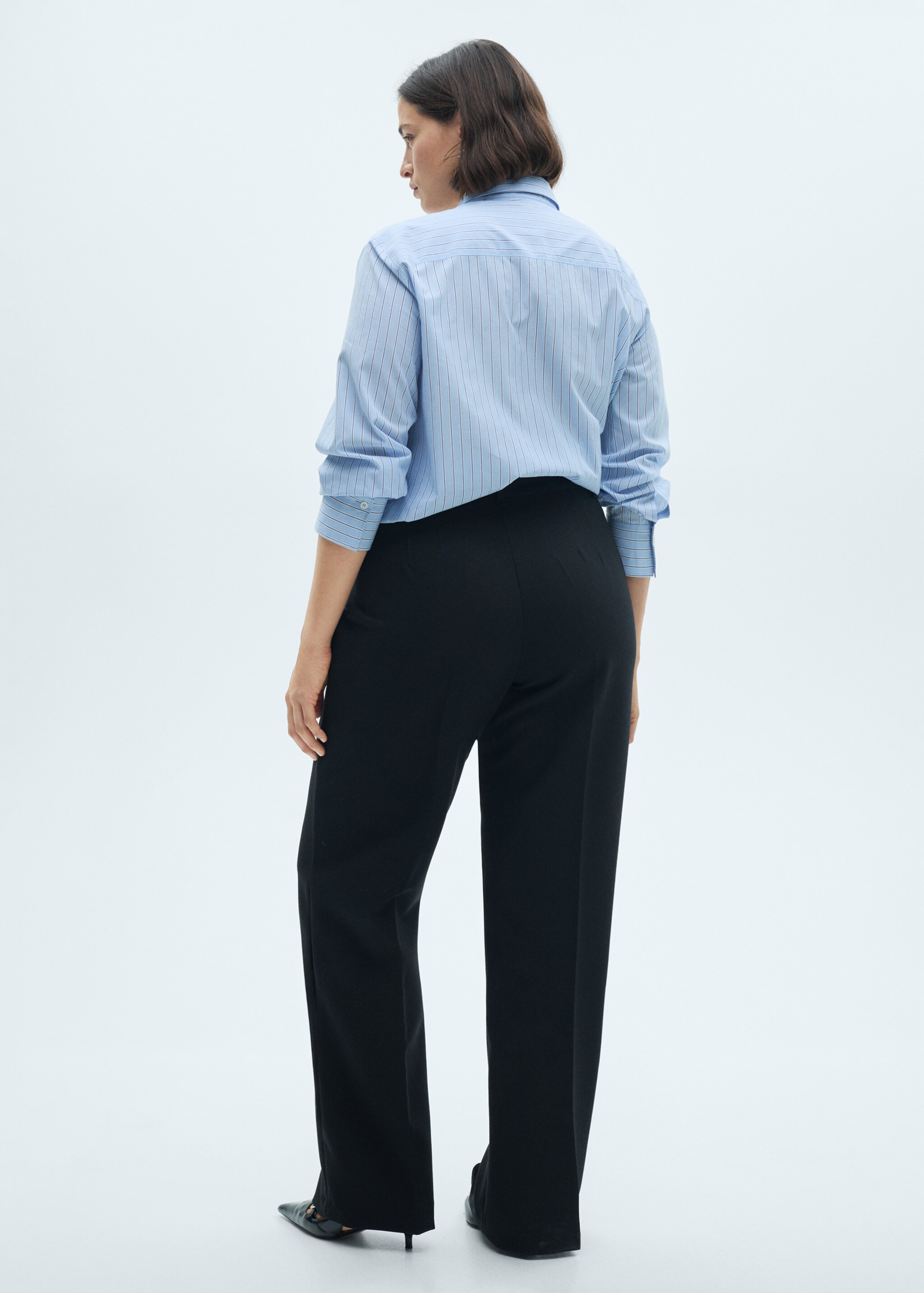 Pantaloni dritti cuciture decorative - Dettaglio dell'articolo 4, Nero. Ref: 77094453-00.