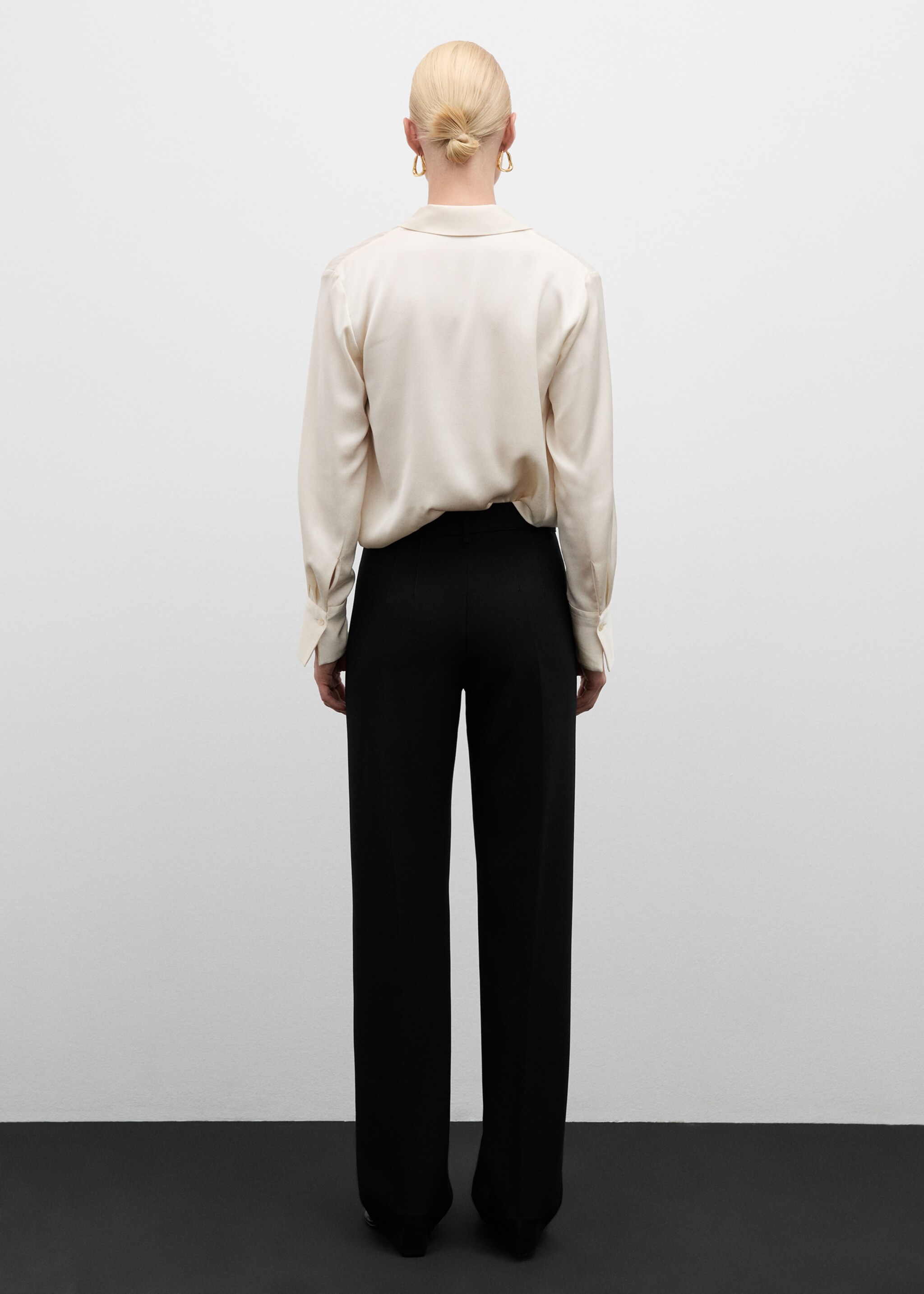 Pantaloni dritti cuciture decorative - Retro dell'articolo, Nero. Ref: 77094453-00.