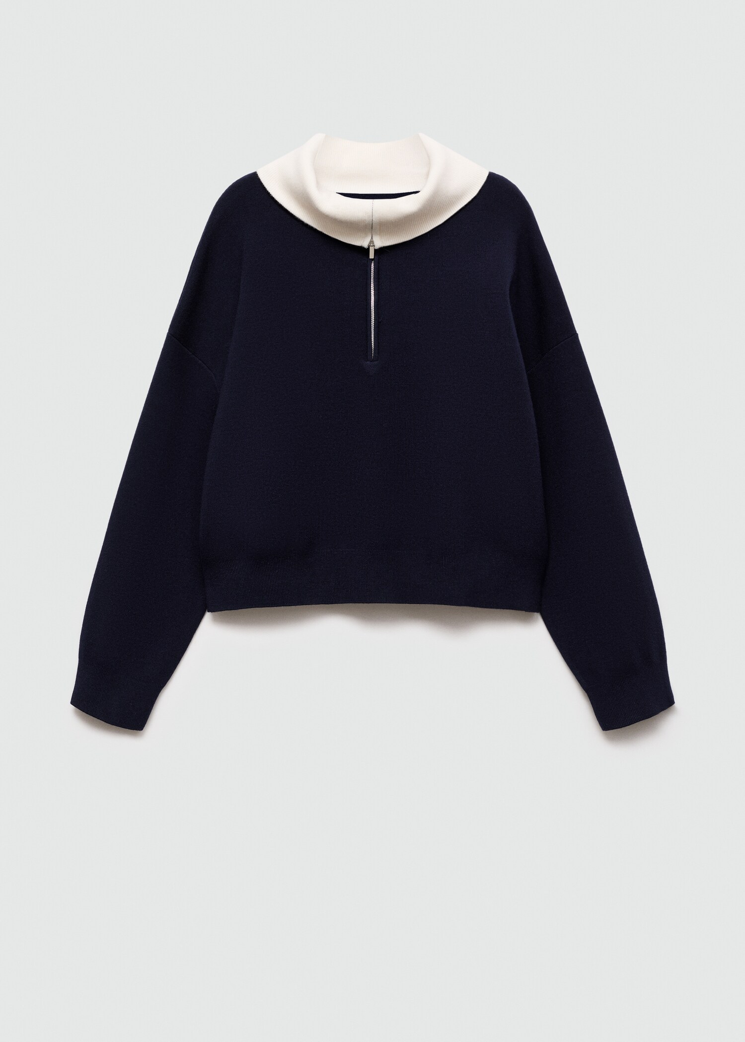 Sweater with contrasting collar - Article without model