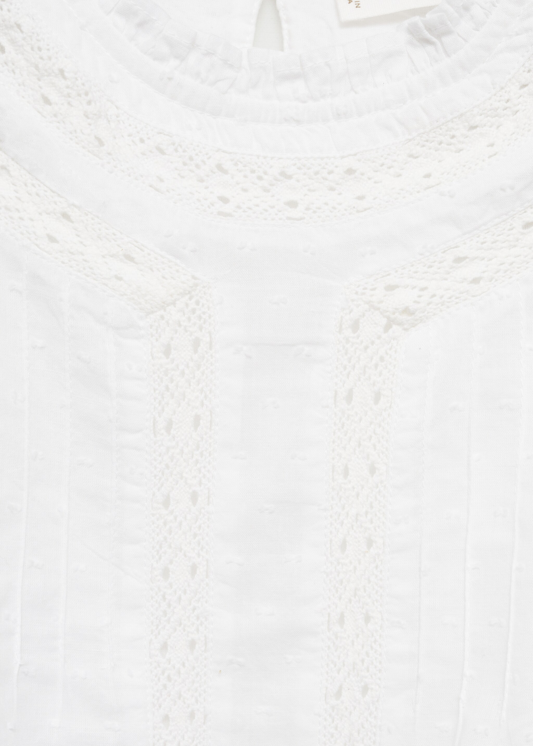 Brusa cotó brodats - Detall de l'article 8, Blanc. Ref: 77094764-00.