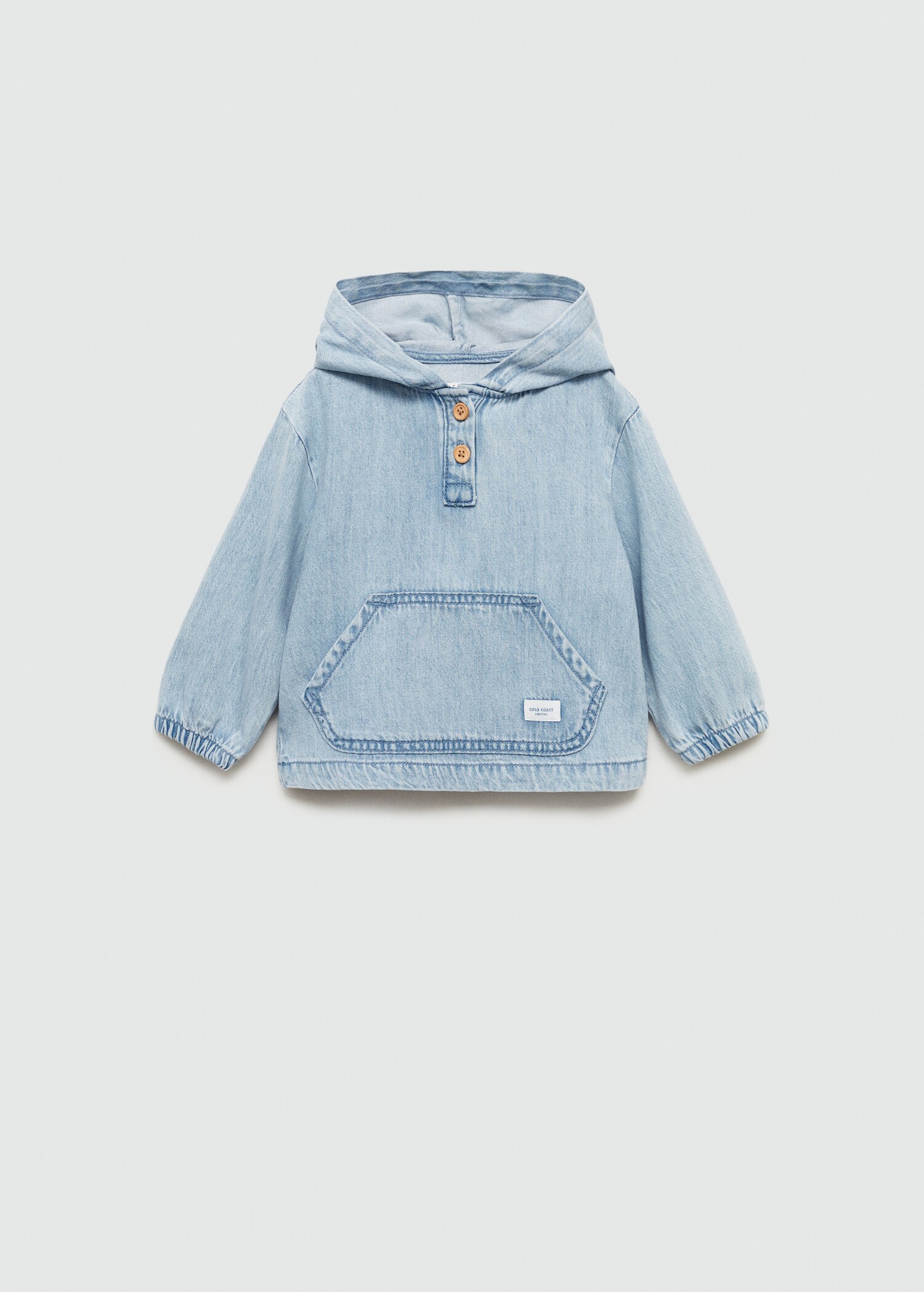 Giubbotto in denim con tasca a canguro - Articolo senza modello