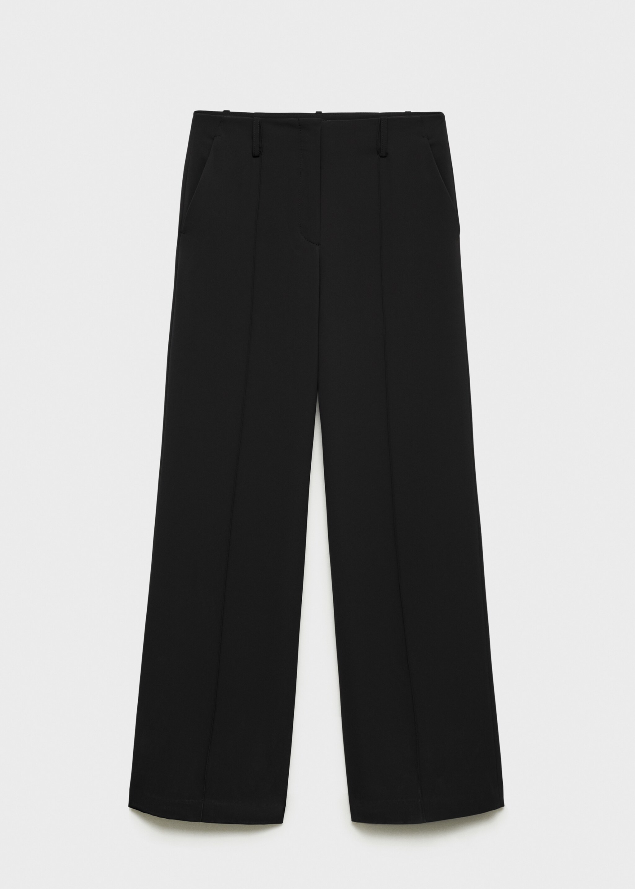 Straight-fit pleated trousers - Article without model, Black. Ref: 77094774-00.