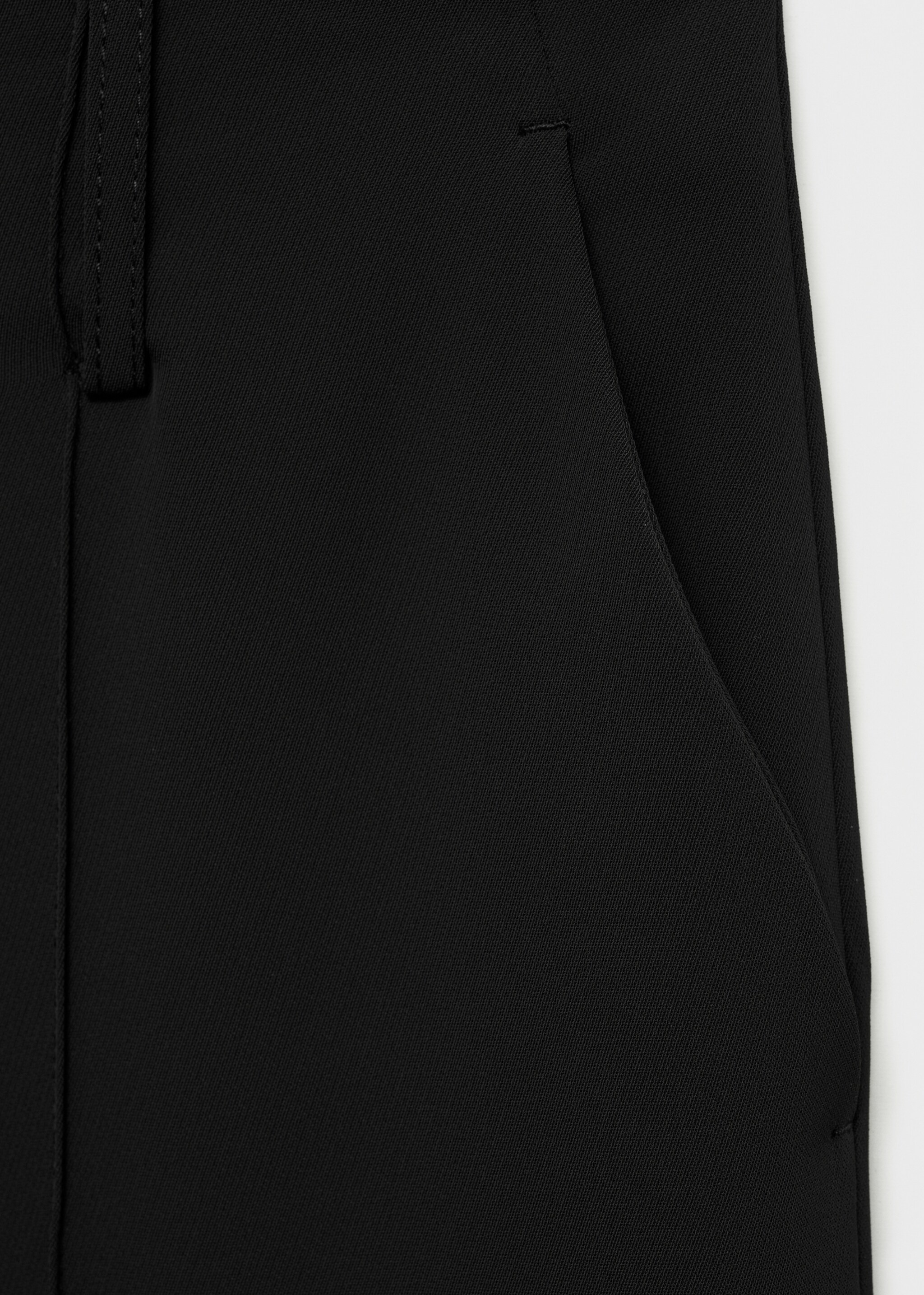 Straight-fit pleated trousers - Details of the article 0, Black. Ref: 77094774-00.