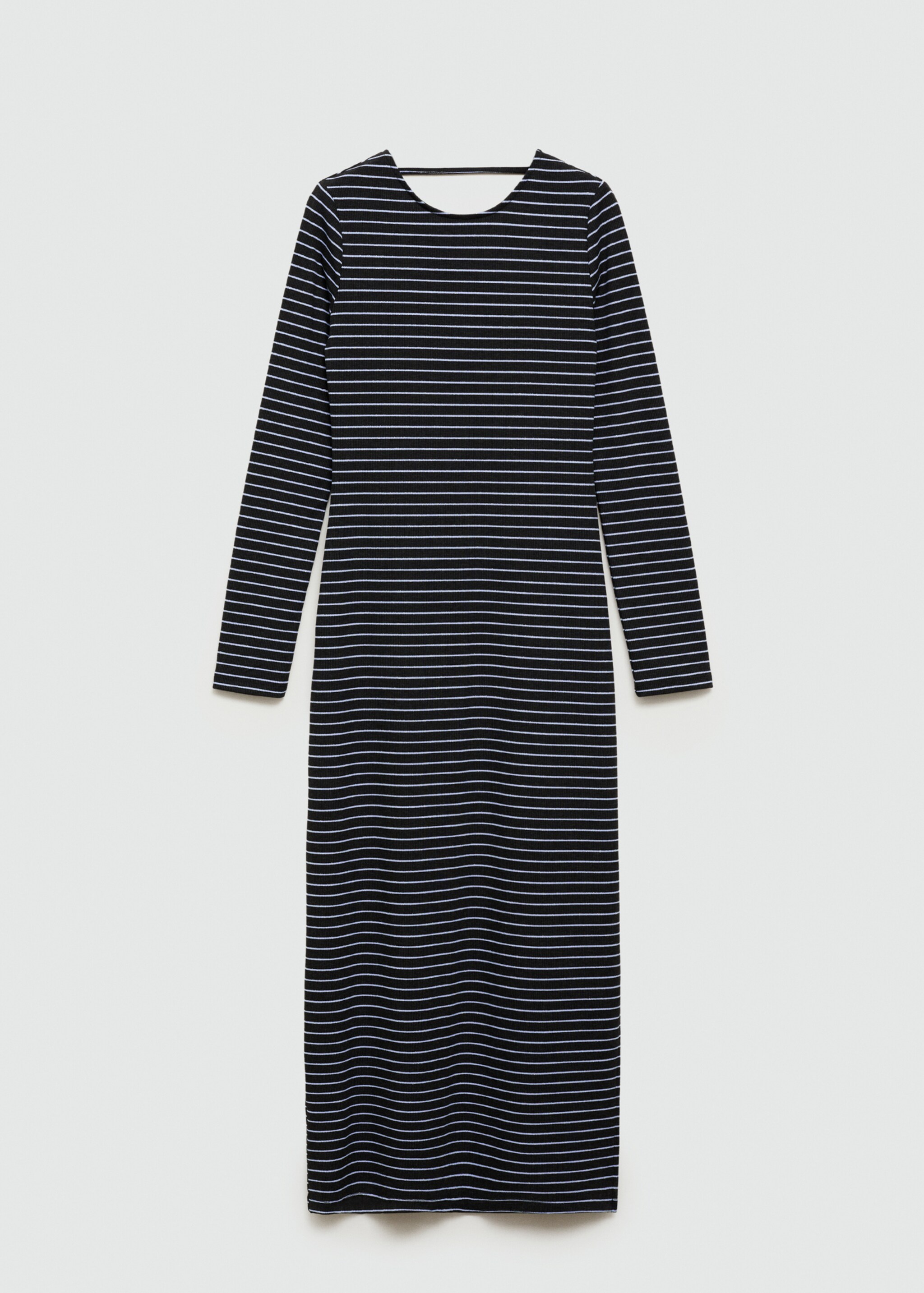 Striped dress with lurex opening - Article without model, Grey. Ref: 77094782-00.