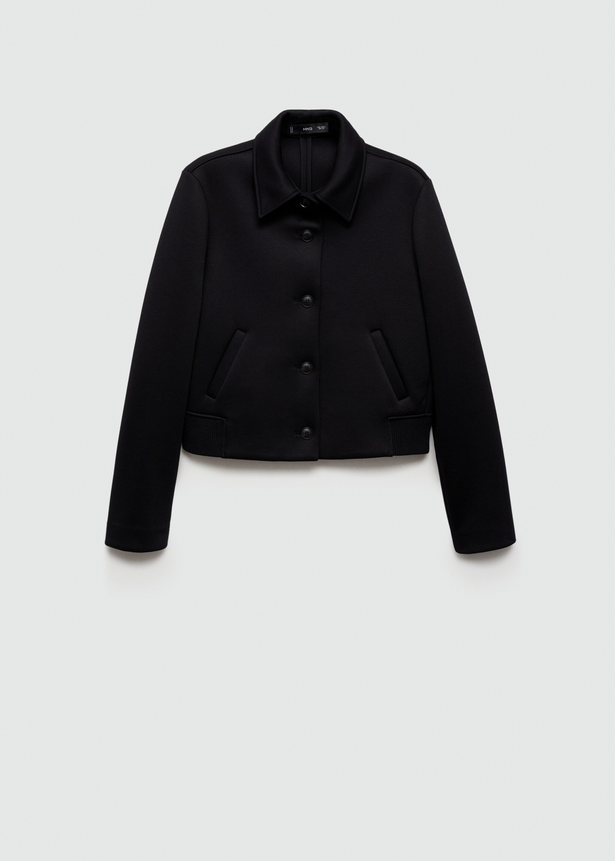 Straight-fit jacket with buttons - Article without model, Black. Ref: 77094789-00.