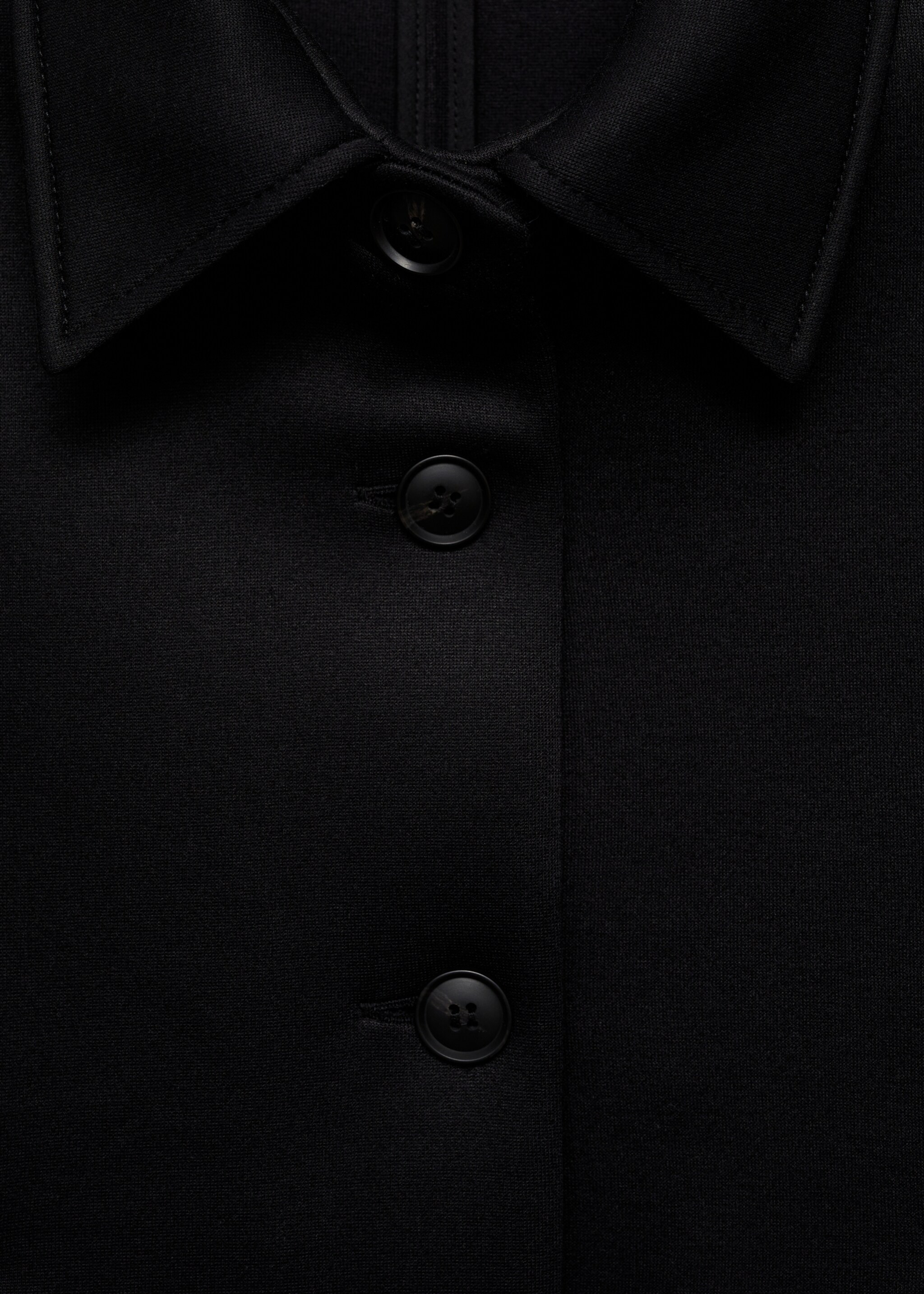 Straight-fit jacket with buttons - Details of the article 8, Black. Ref: 77094789-00.