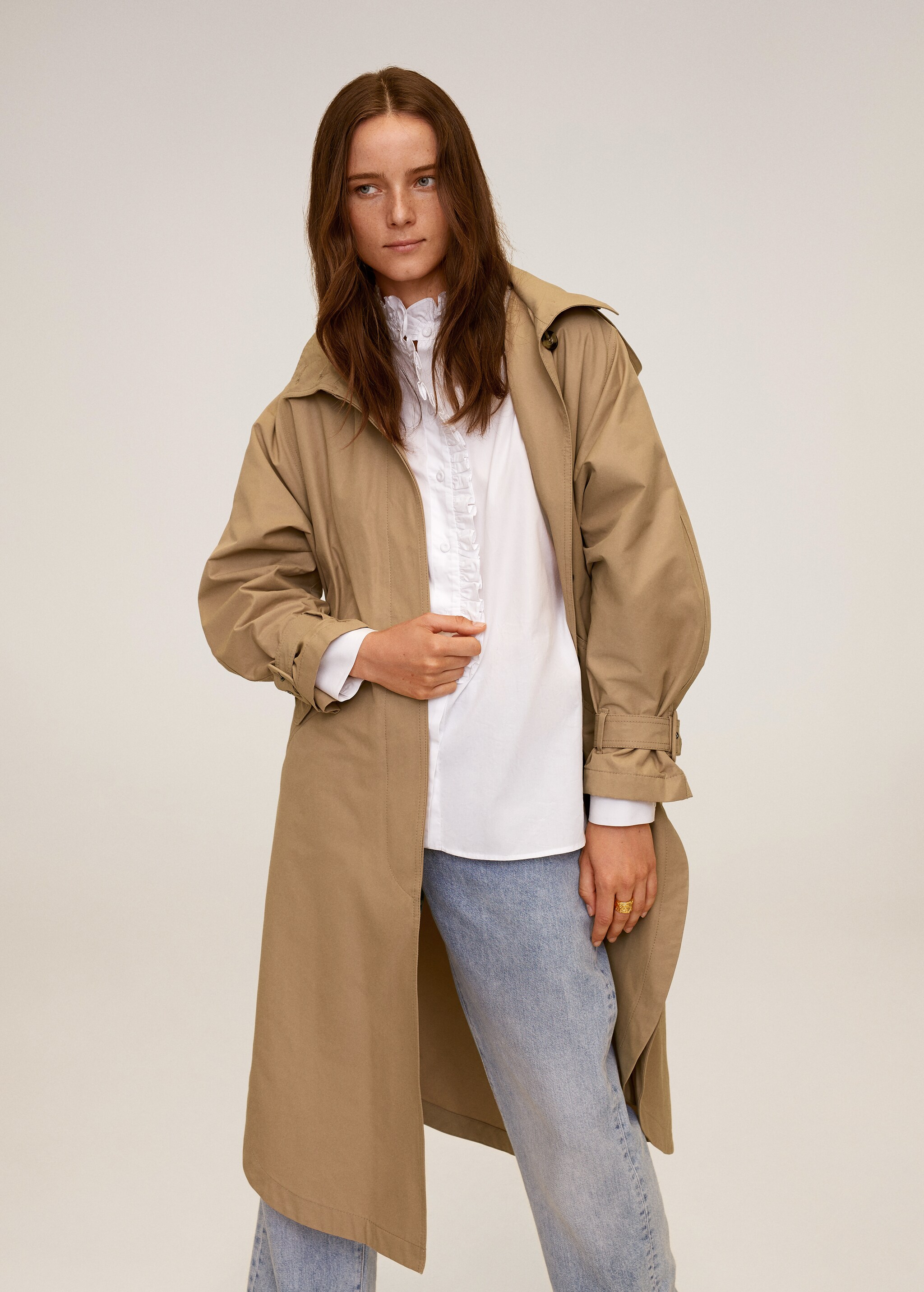 Gabardina algodón oversize - Plano medio