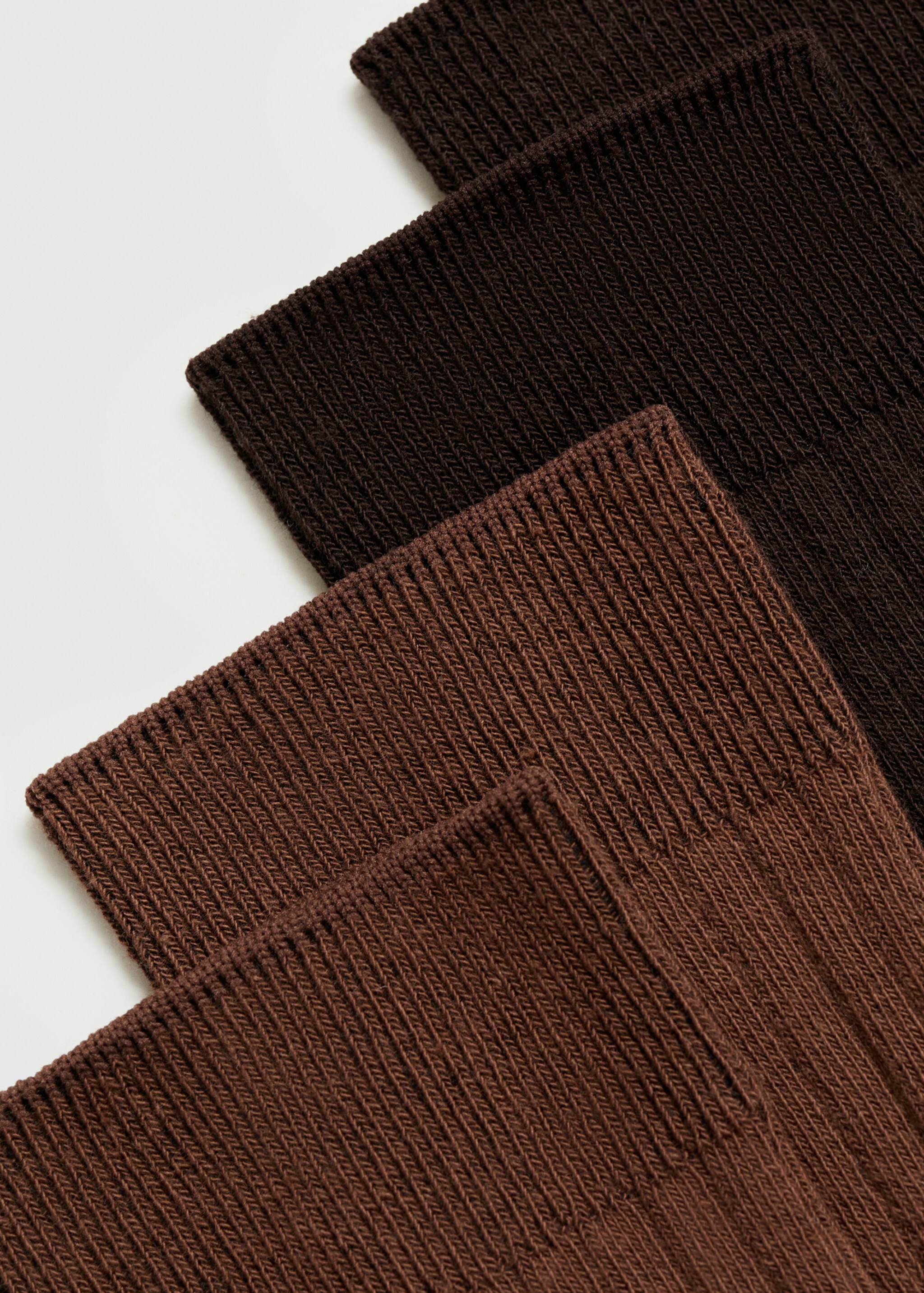 Pack of 2 ribbed cotton socks - Details of the article 8, Brown. Ref: 77095147-00.