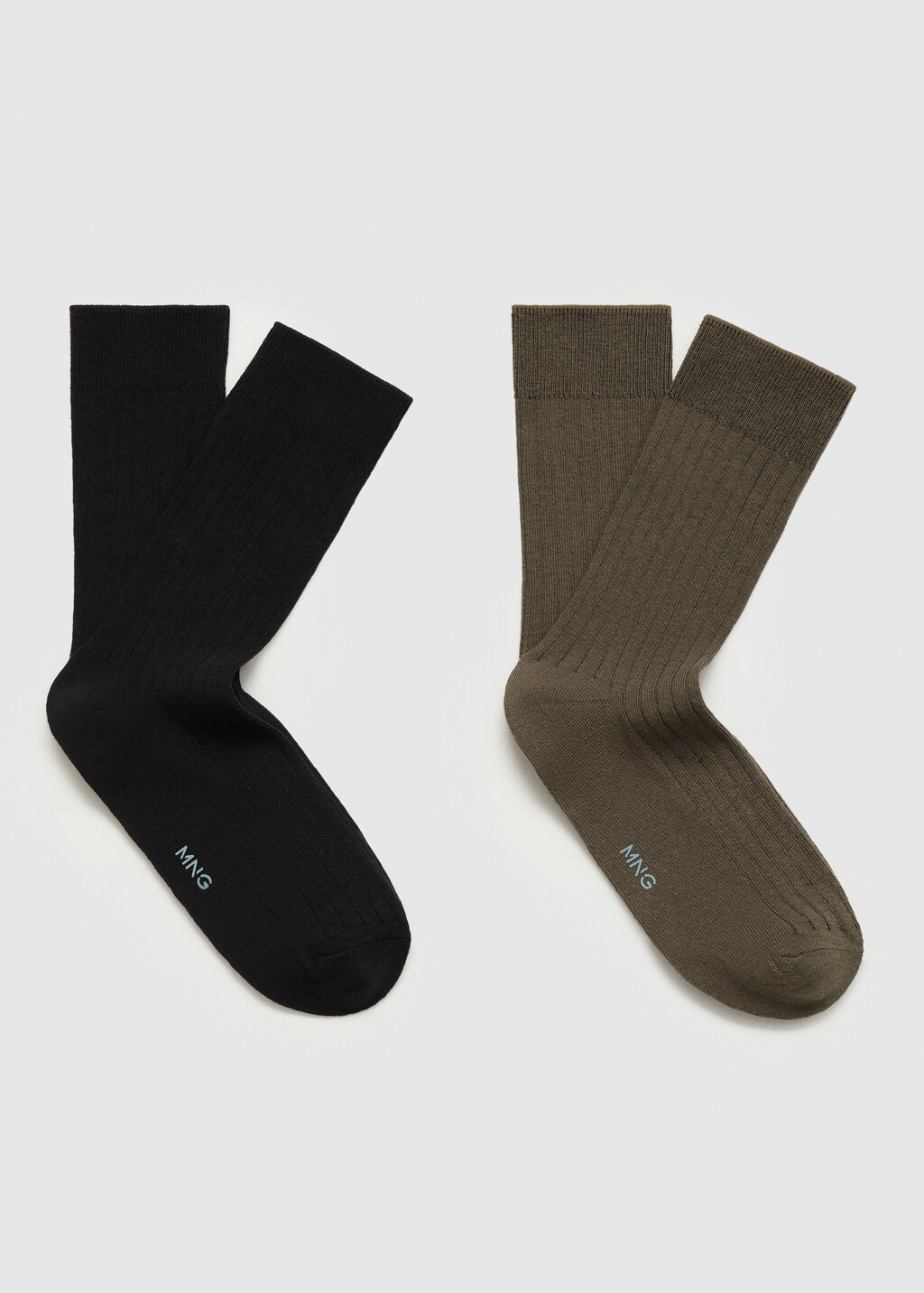 Pack of 2 ribbed cotton socks - Men | MANGO OUTLET USA Pack of 2 ribbed cotton socks - Men | MANGO OUTLET USA