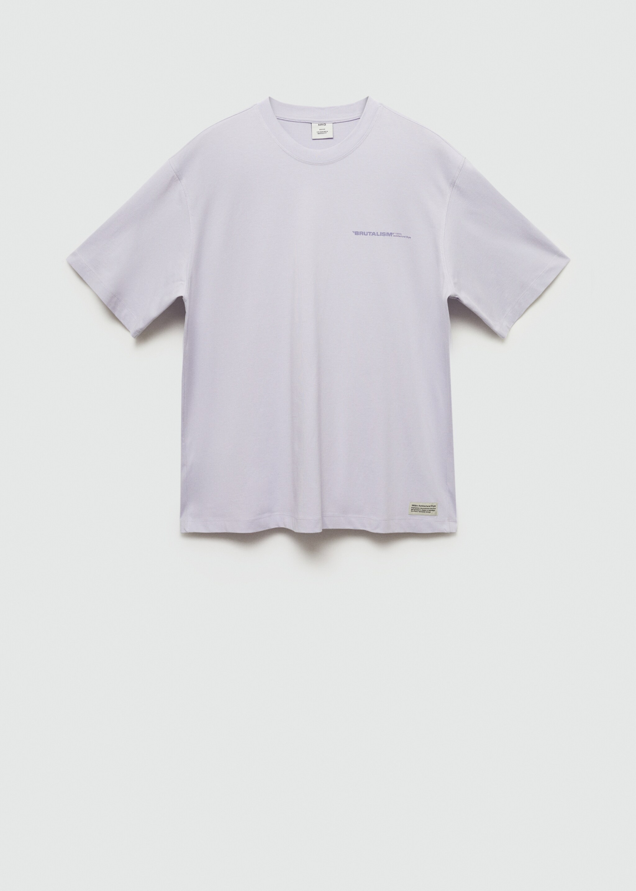 100% cotton t-shirt text - Article without model, Lilac. Ref: 77095149-00.