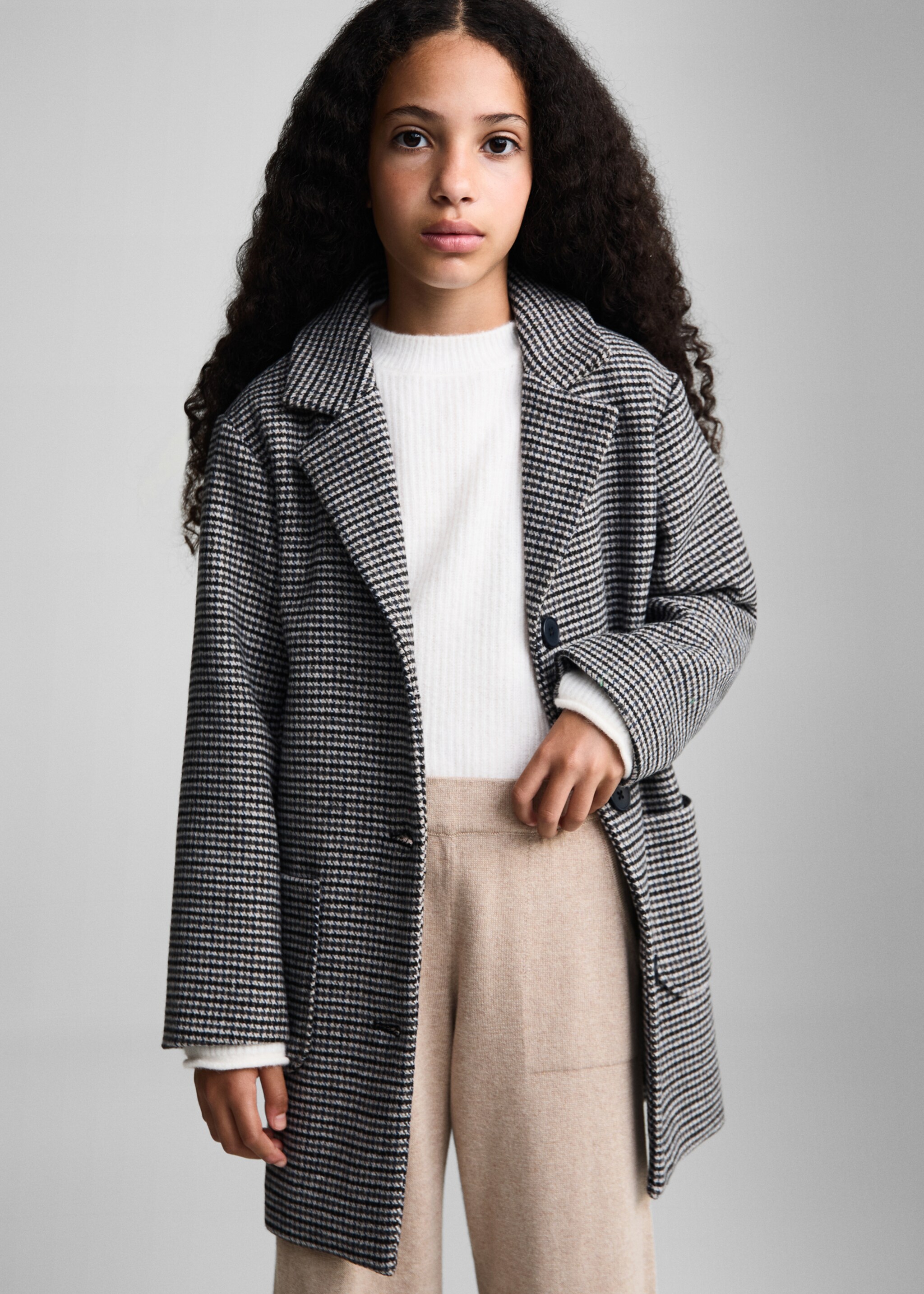 Knitted culotte trousers - Medium plane, Sand. Ref: 77095151-00.