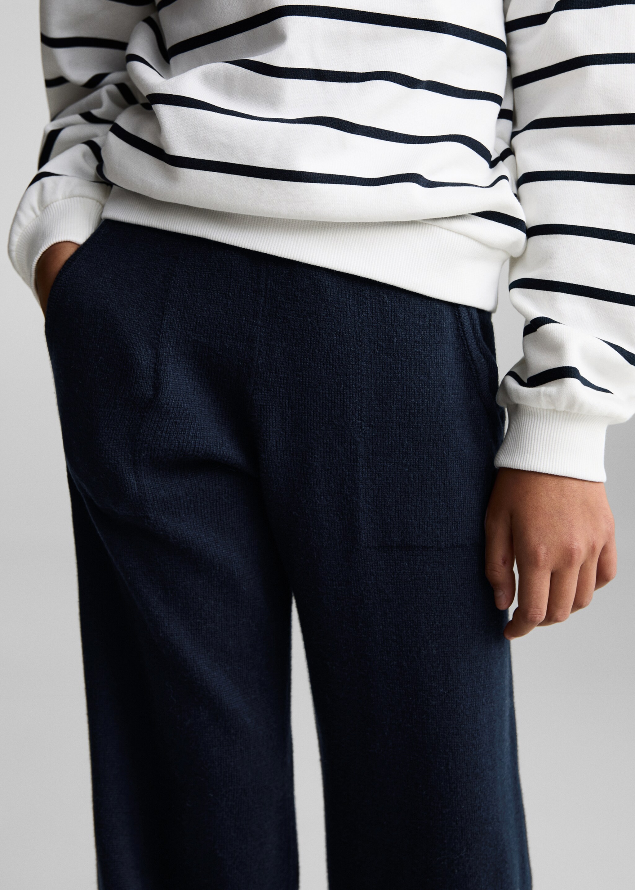 Pantaloni culotte din tricot - Detaliu al articolului 6, Bleumarin închis. Ref: 77095151-00.