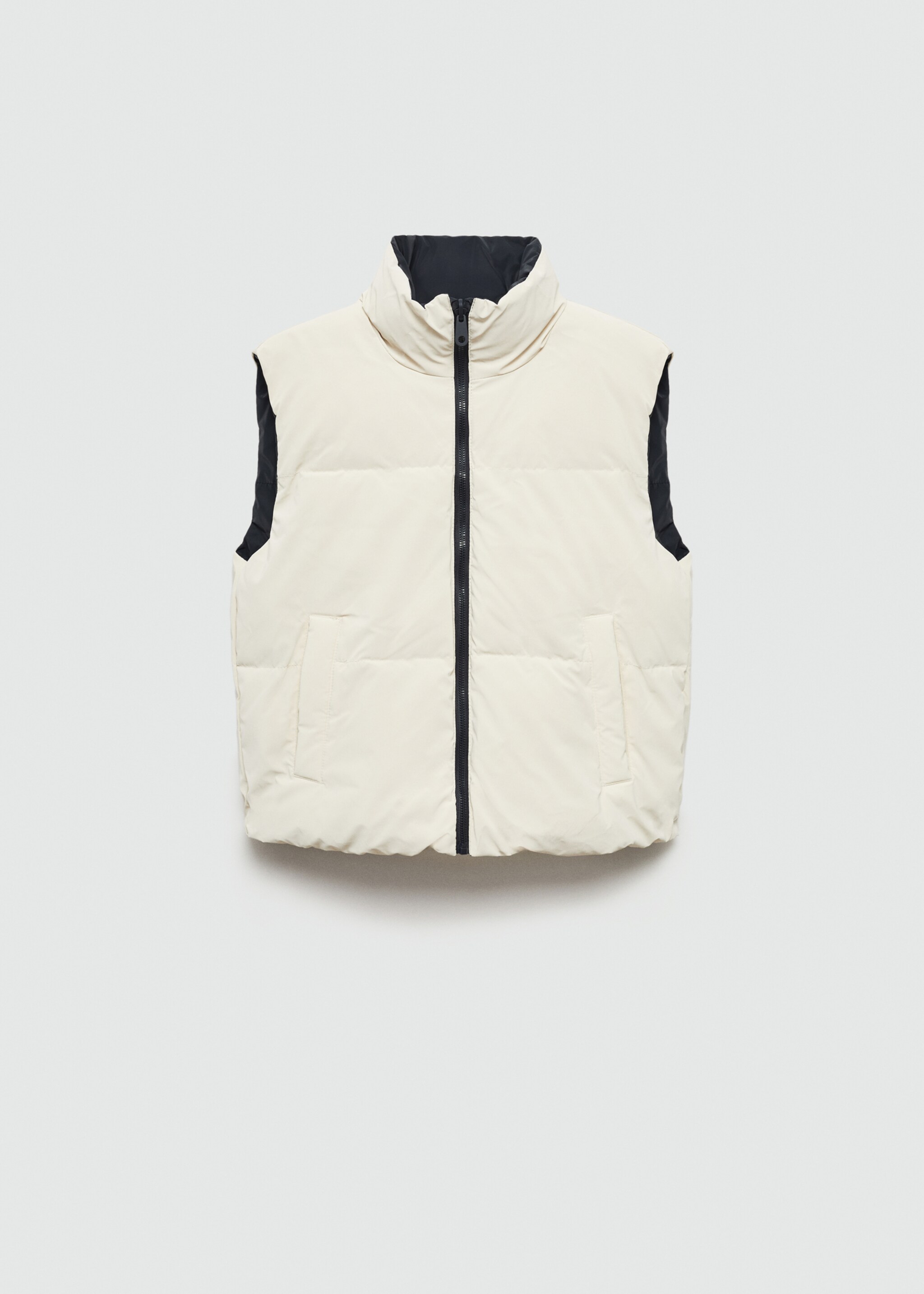 Reversible quilted gilet - Details of the article 8, Dark Navy. Ref: 77095628-00.