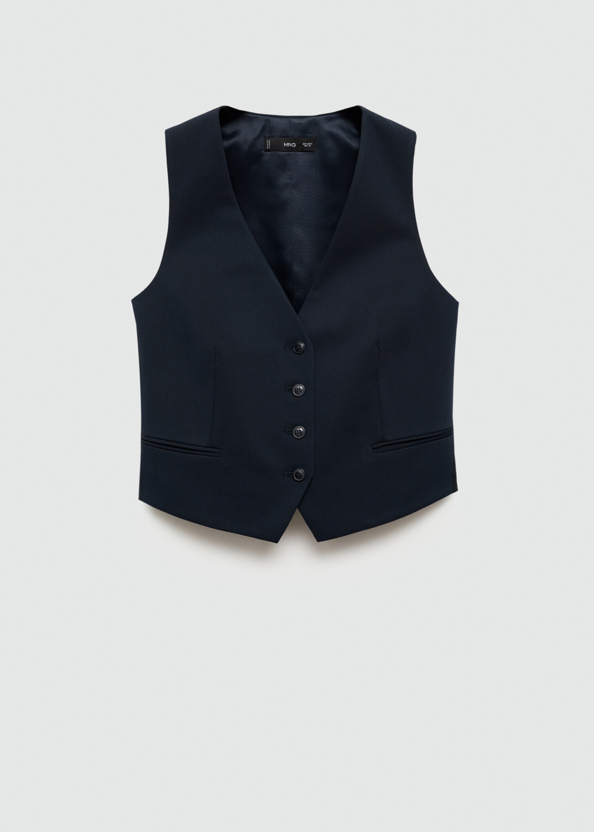 Suit waistcoat with buttons - Article without model, Dark Navy. Ref: 77095636-00.