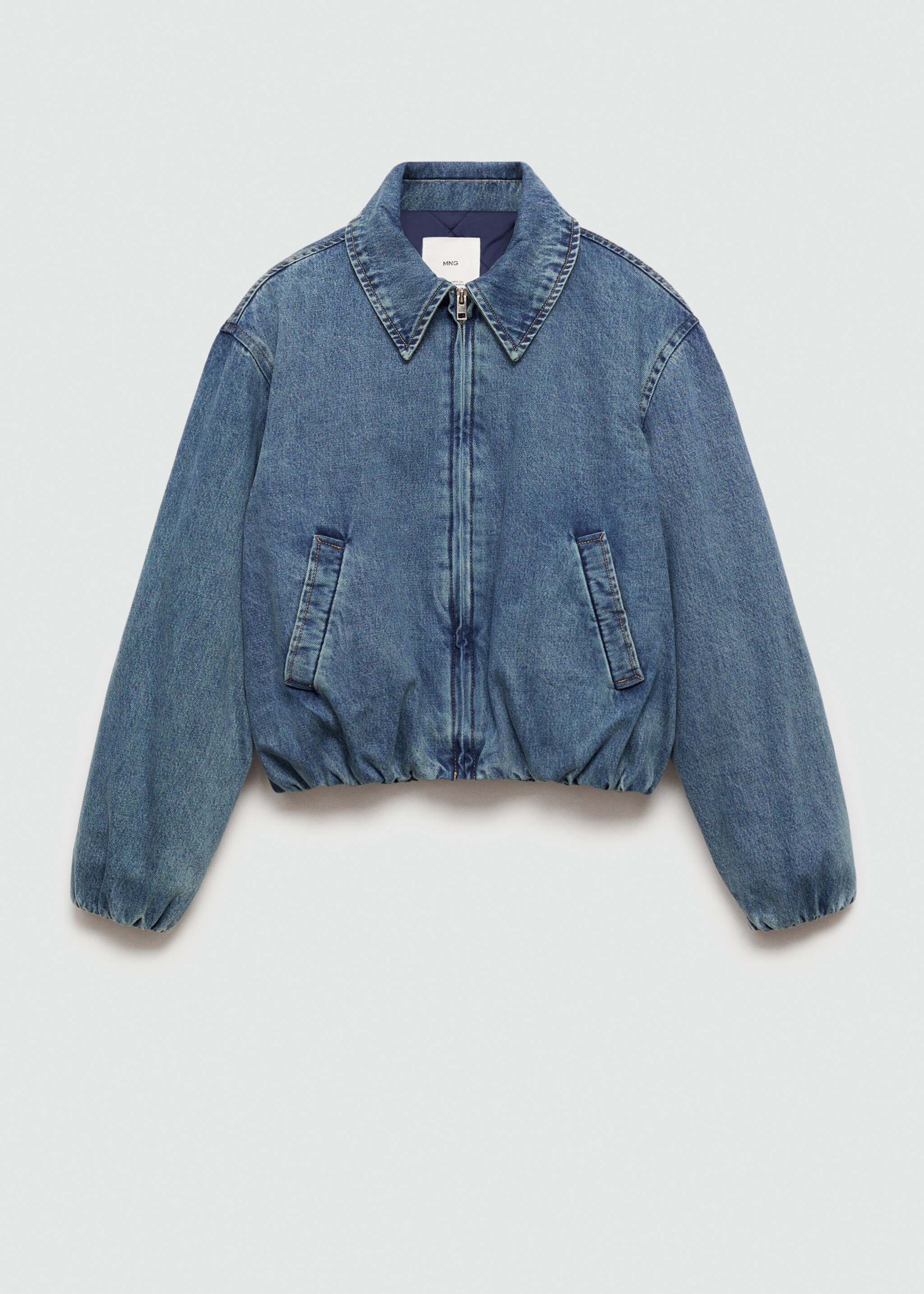 Pocketed denim jacket - Article without model, Medium Blue. Ref: 77095641-00.