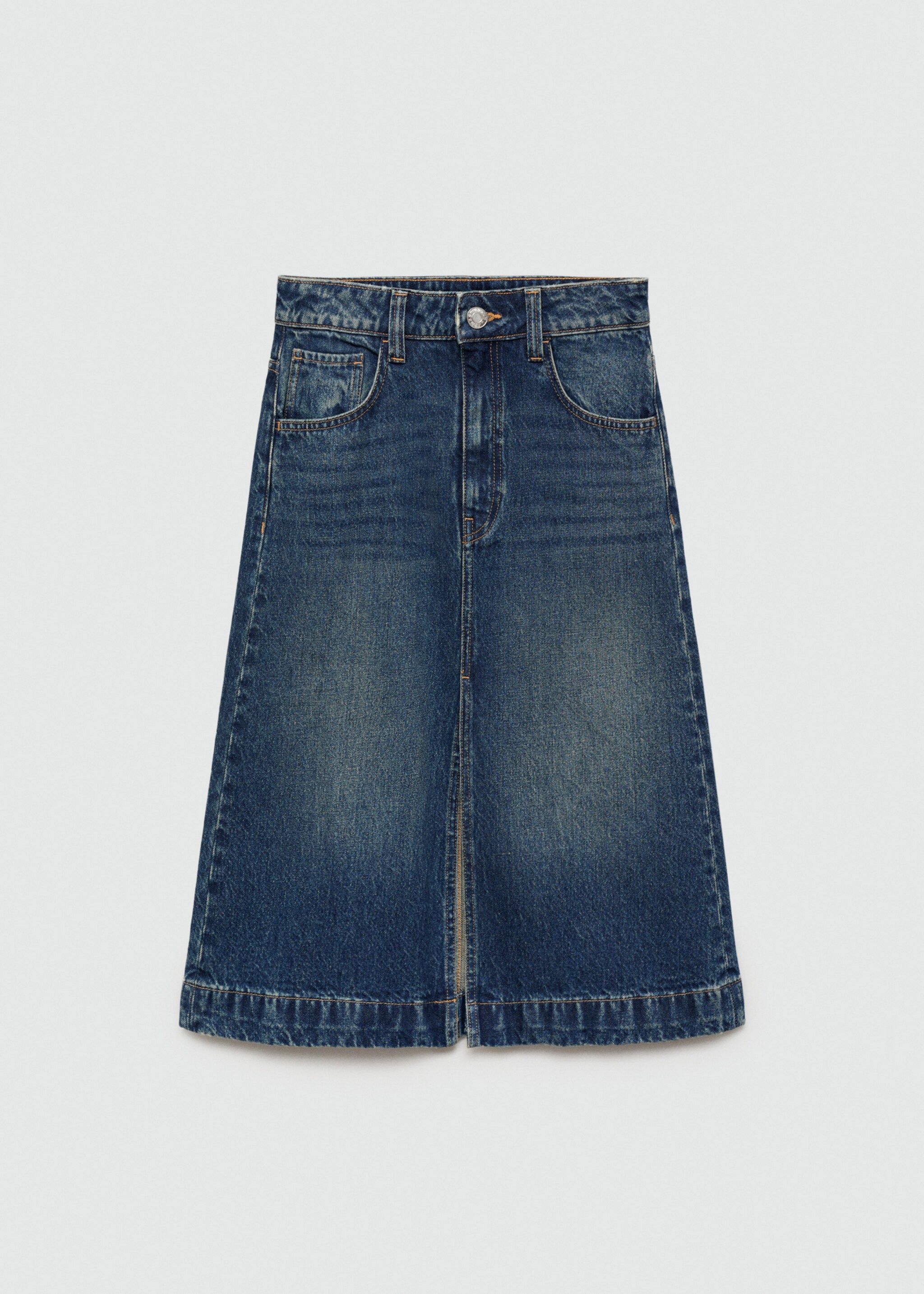 Midi-Jeansrock - Artikel ohne Model, Dunkelblau. Ref: 77095643-00.