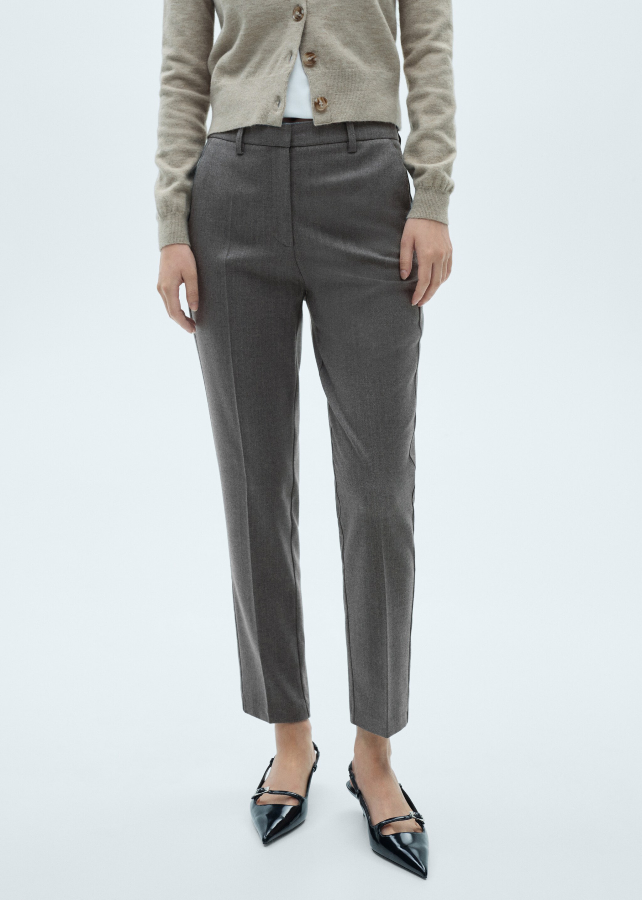 Mid-rise skinny trousers - Medium plane, Grey. Ref: 77095644-00.