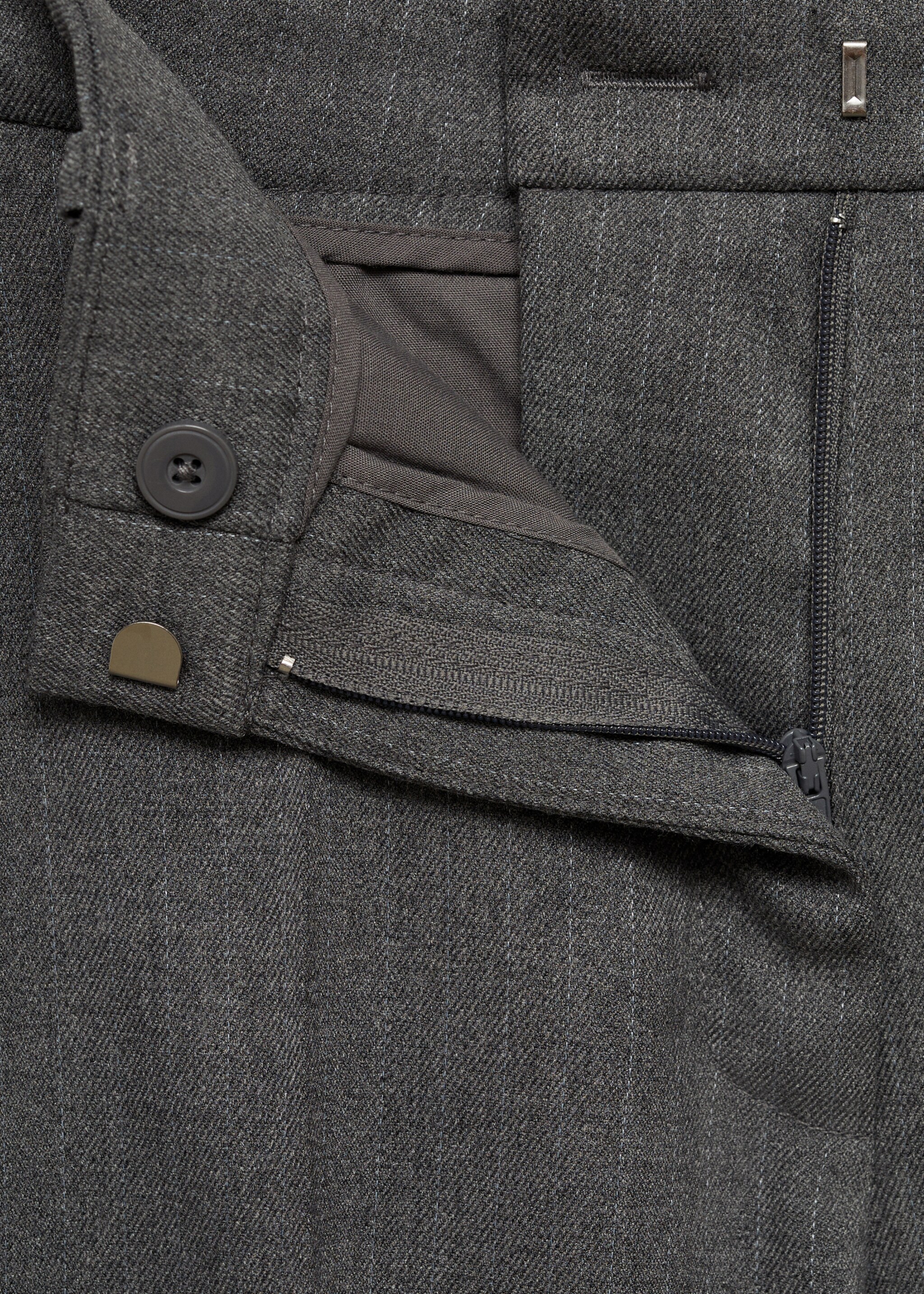 Mid-rise skinny trousers - Details of the article 8, Grey. Ref: 77095644-00.