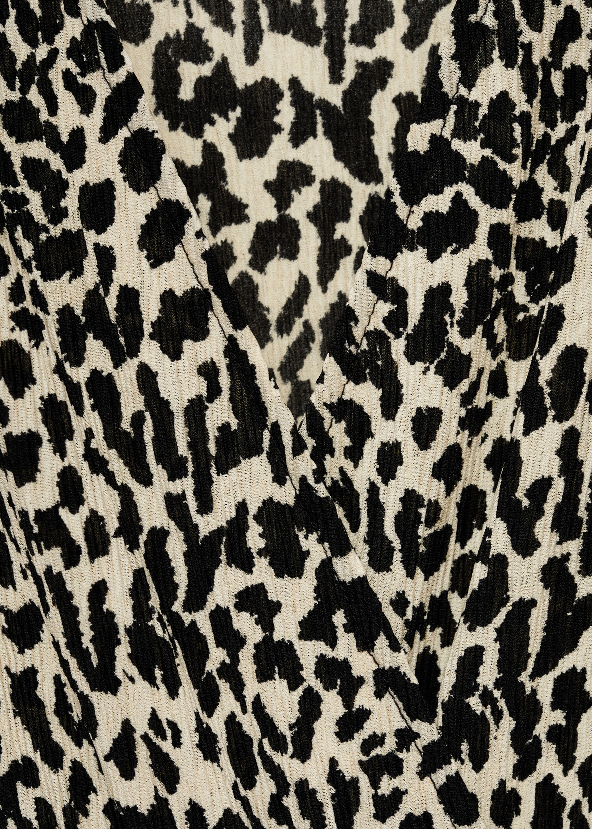 Leopard-print long dress - Details of the article 8, Ecru. Ref: 77095648-00.