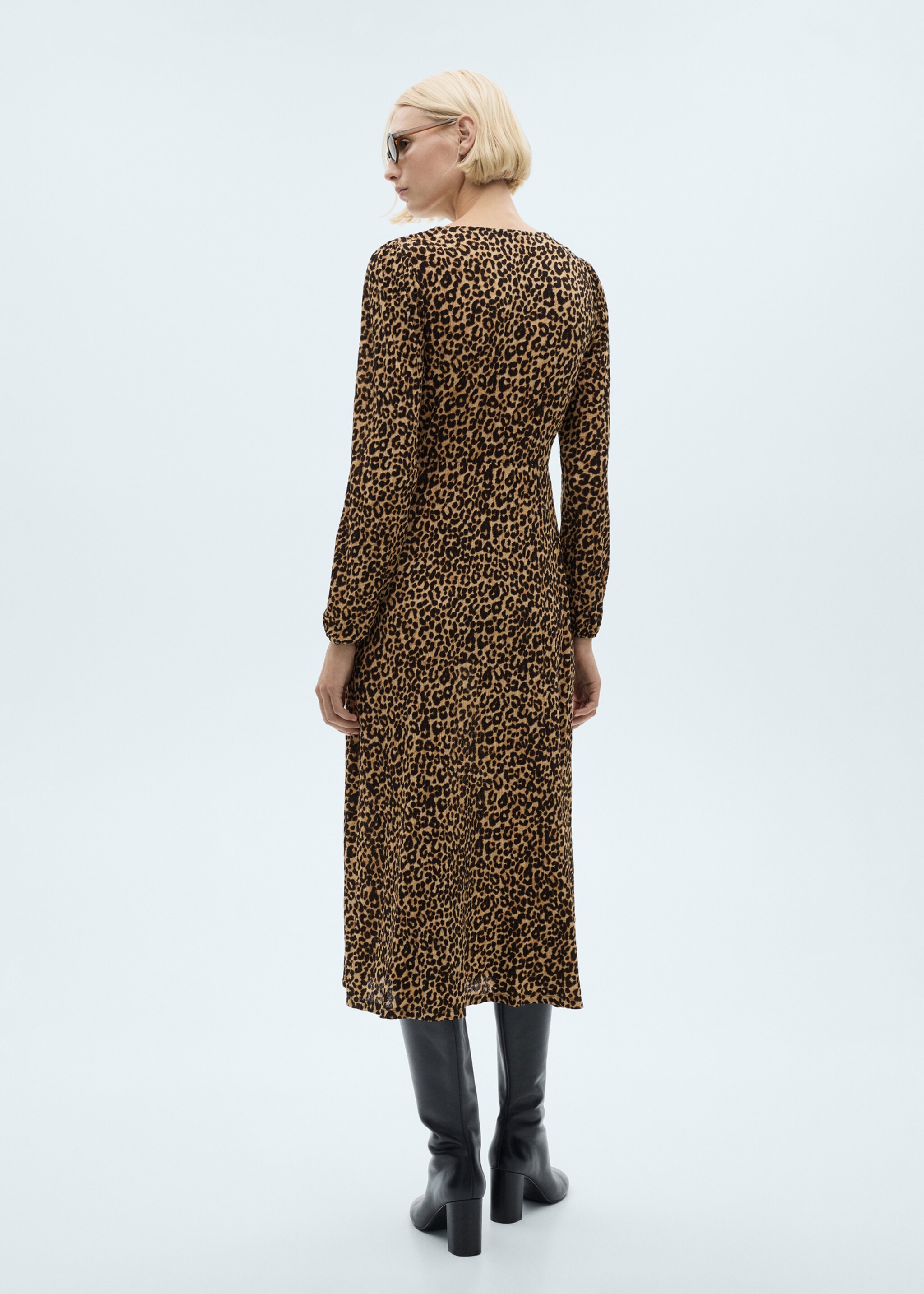 Leopard-print long dress - Verso de l’article, Marron. Ref: 77095648-00.