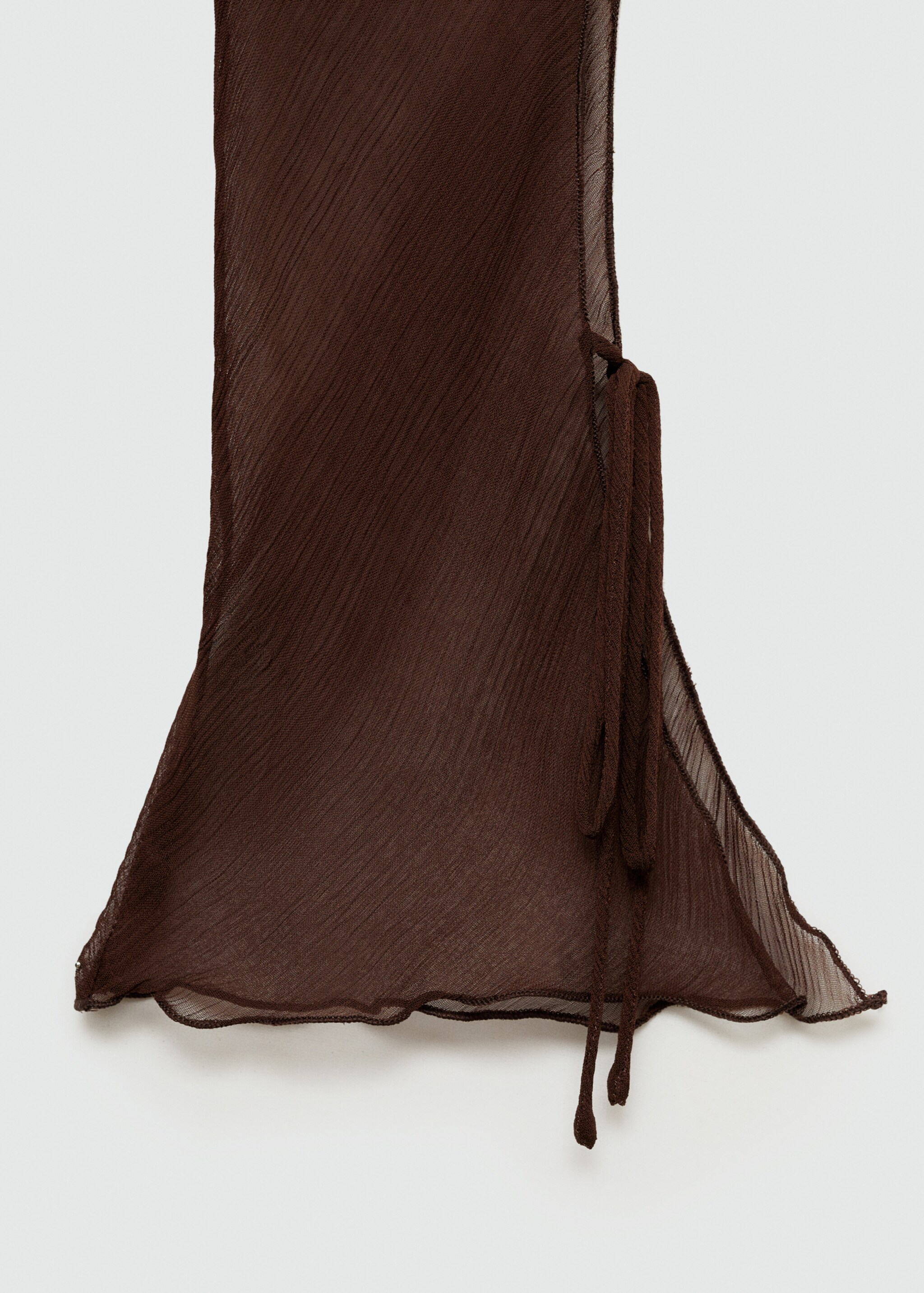 Vestido gasa evasé - Details of the article 8, Brown. Ref: 77095652-00.