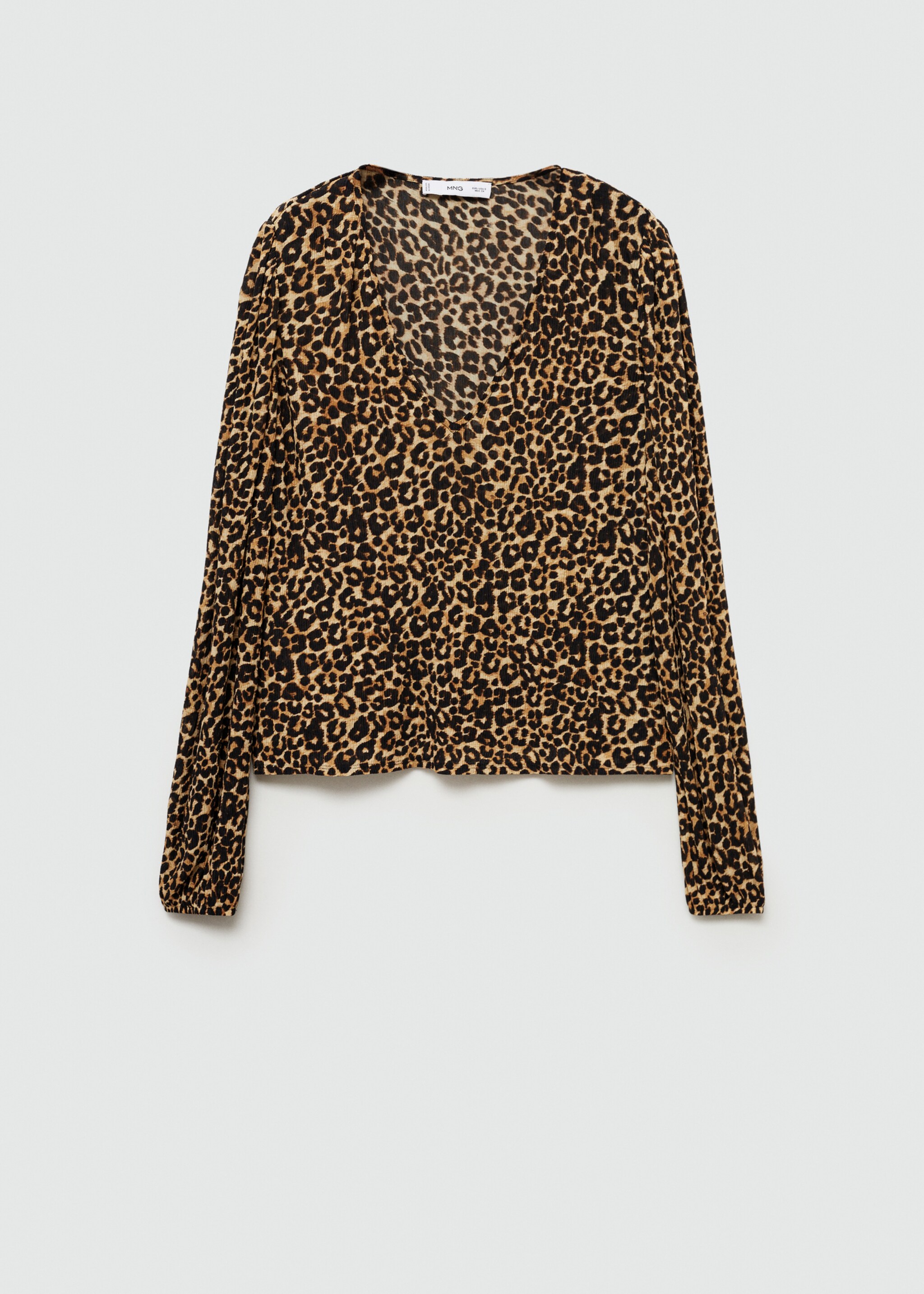Animal-print blouse - Article without model, Brown. Ref: 77095654-00.