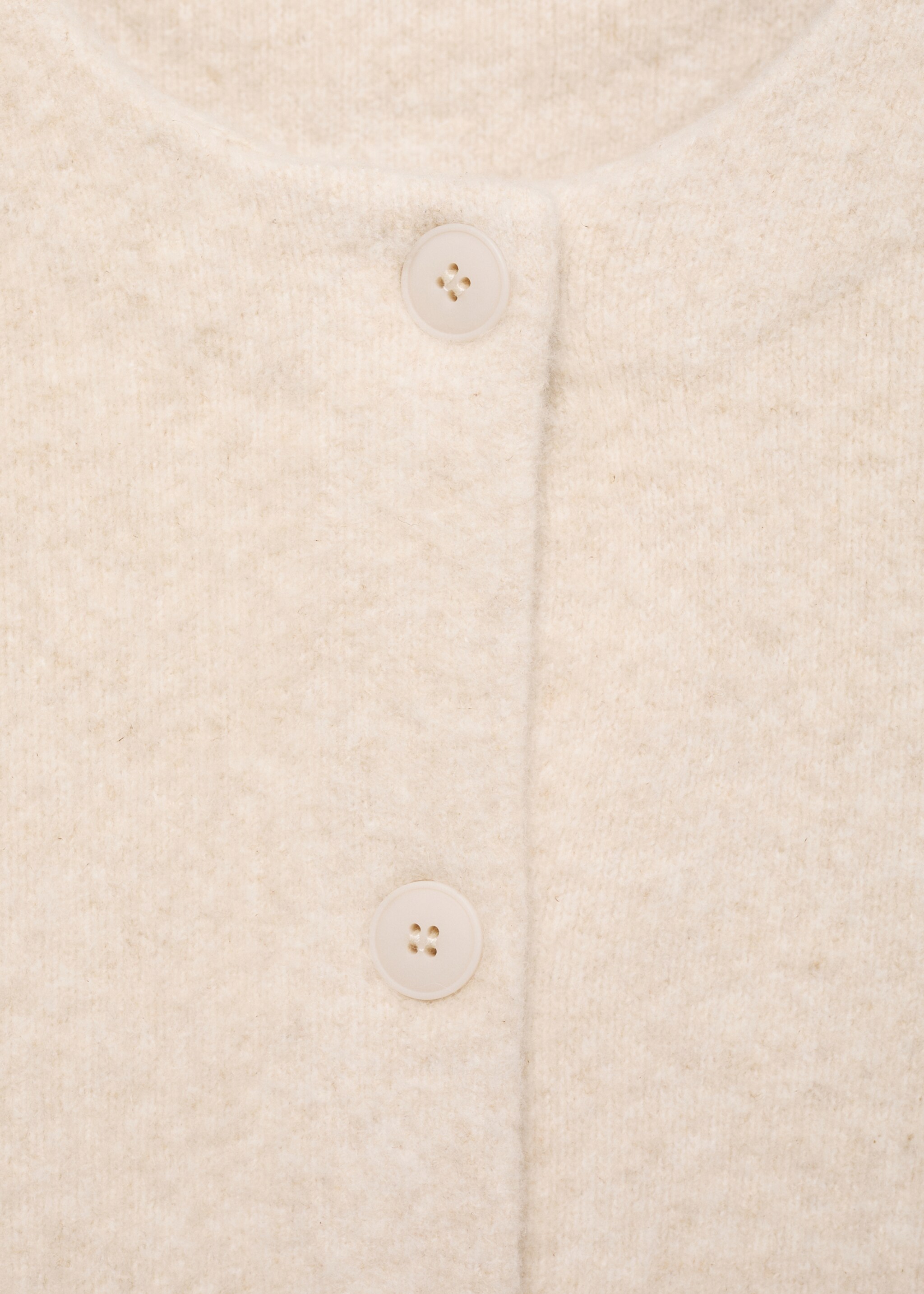Knitted coat with detachable scarf - Details of the article 8, Ecru. Ref: 77095660-00.