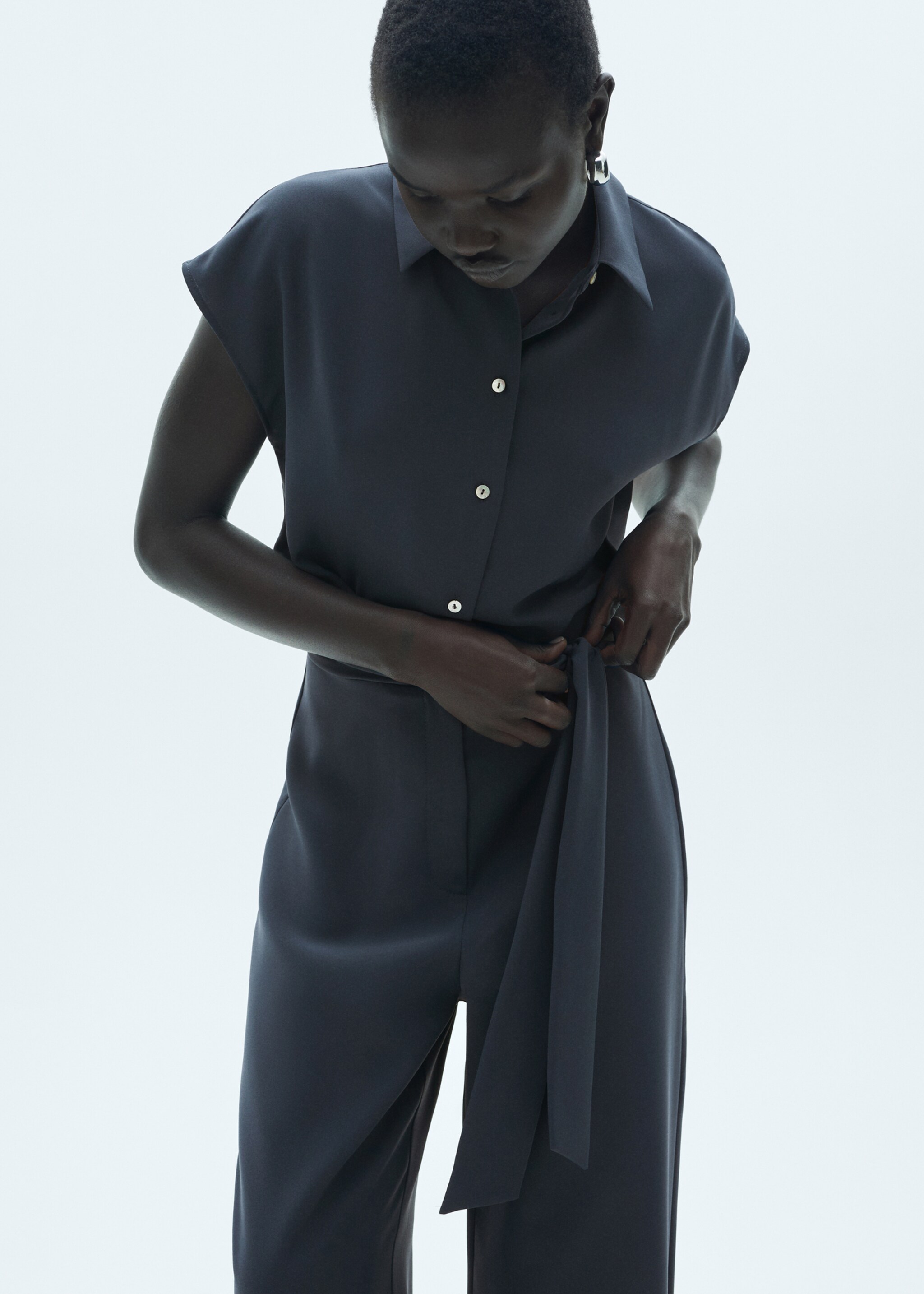 Long jumpsuit with lacing - Medium plane