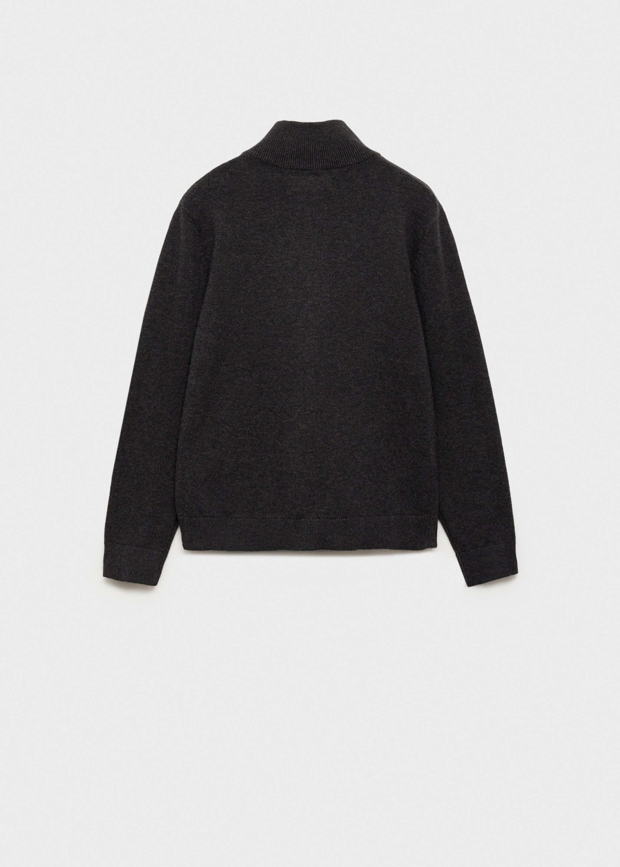 Zipped knit cardigan - Reverse of the article, Charcoal. Ref: 77095963-00.