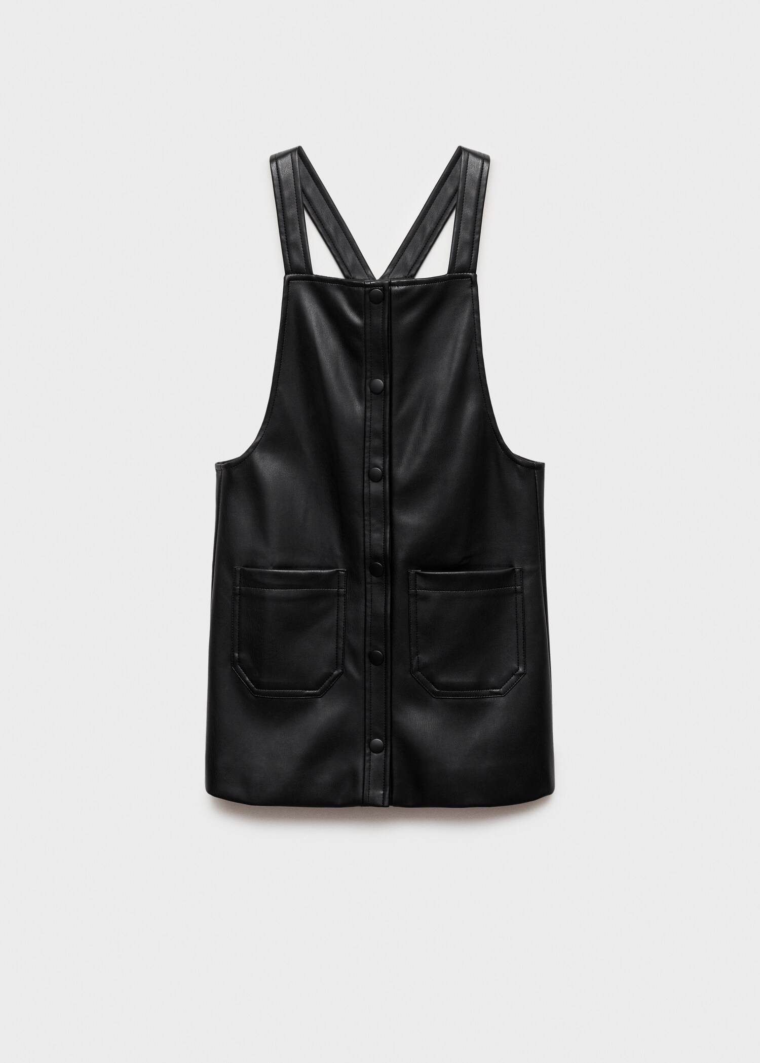 Leather-effect pinafore dress - Article without model